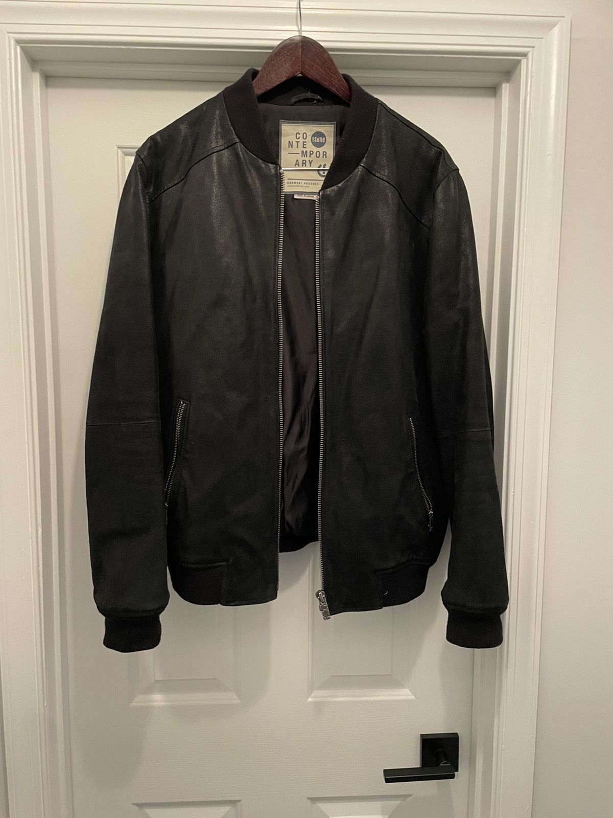 image of Vintage 100% Leather/suede Bomber in Black, Men's (Size XL)