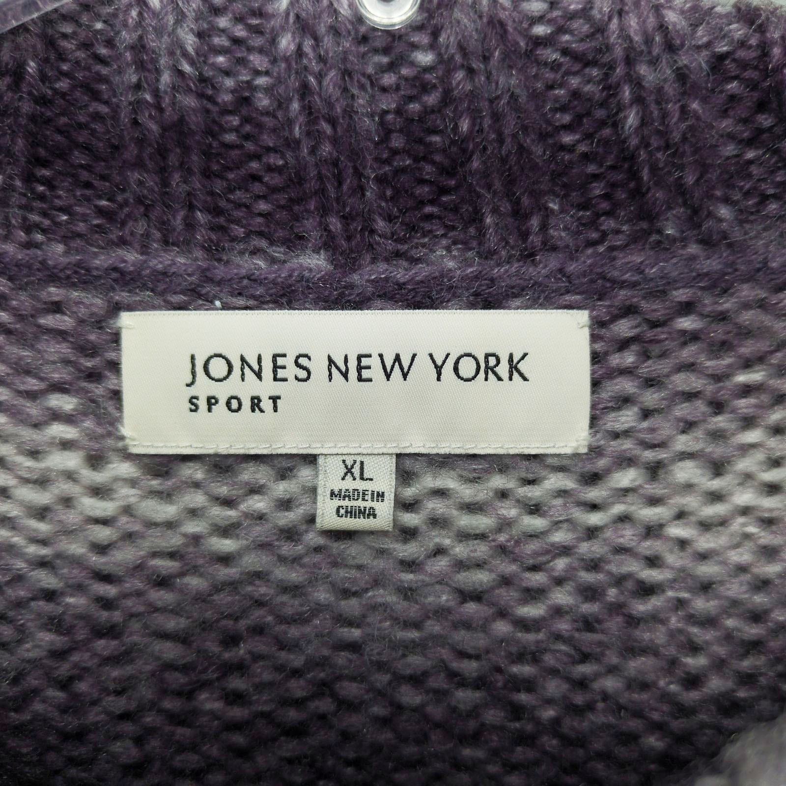 Jones New York Jones New York Sport Women's XL Purple Ombre Striped Sweater Size XL / US 12-14 / IT 48-50 - 5 Thumbnail