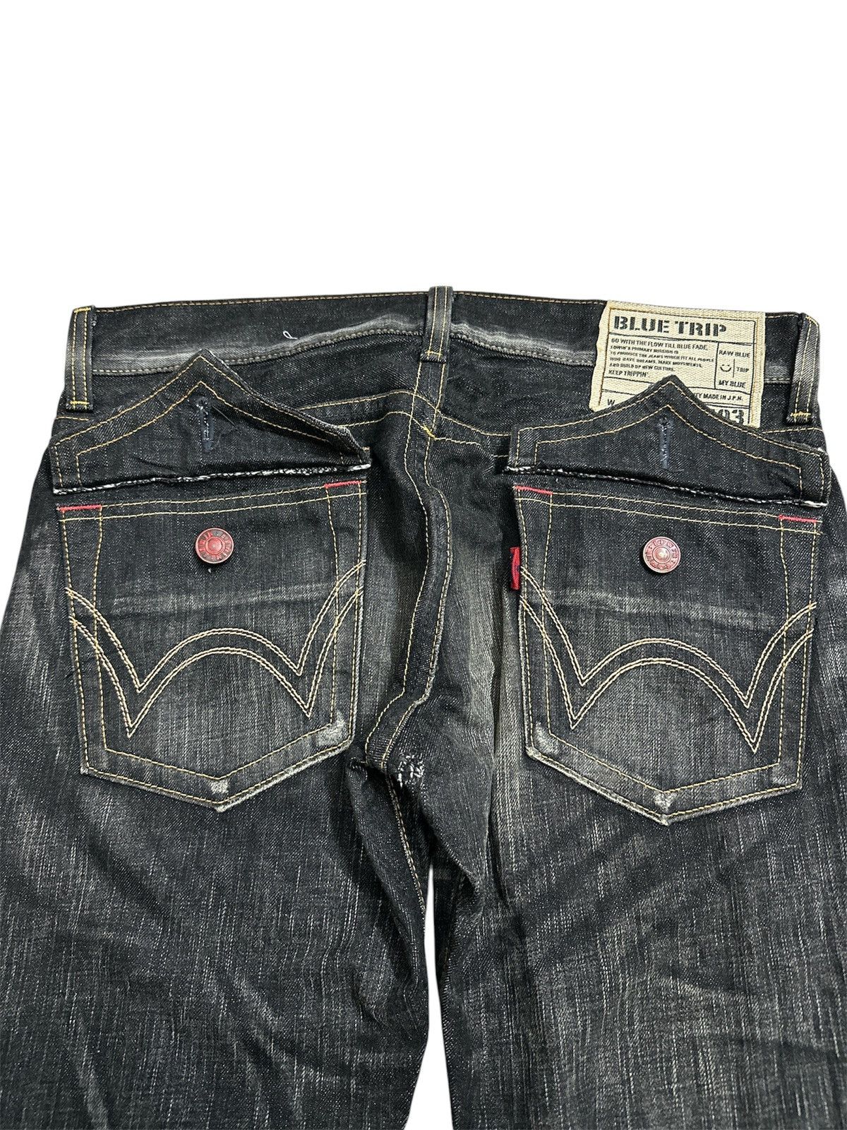 GOA 2000 Edwin 503 Flare Washed Clawmark Y2K Goa Lgb Style Jeans Size US 35 - 8 Thumbnail