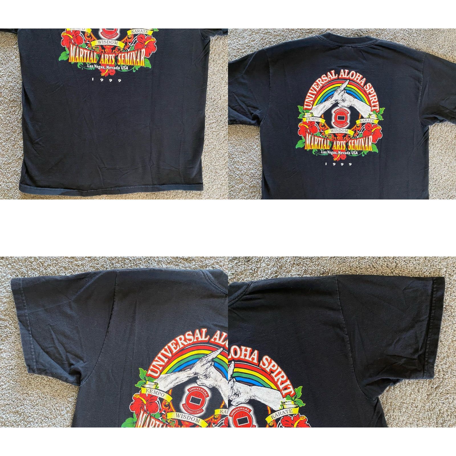 Hanes VTG Hanes Beefy-T T-Shirt Adult L Black Kempo Karate Aloha Spirit 90s Grunge Classic Hawaiian Mens Size US L / EU 52-54 / 3 - 9 Thumbnail