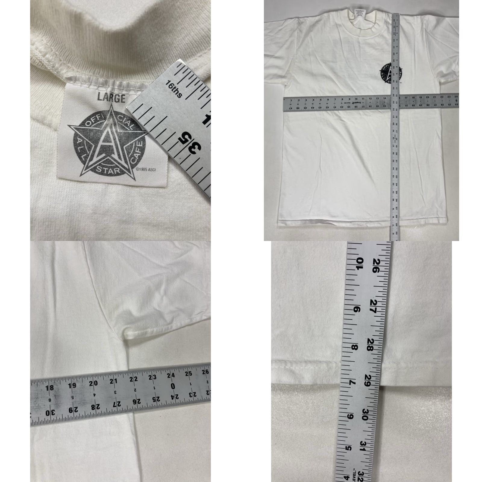 Hanes VINTAGE Hanes All Star Cafe T-Shirt Men Large White 90s Graphic Print Crew Neck Short Sleeve City USA 1990s Mens Size US L / EU 52-54 / 3 - 8 Thumbnail