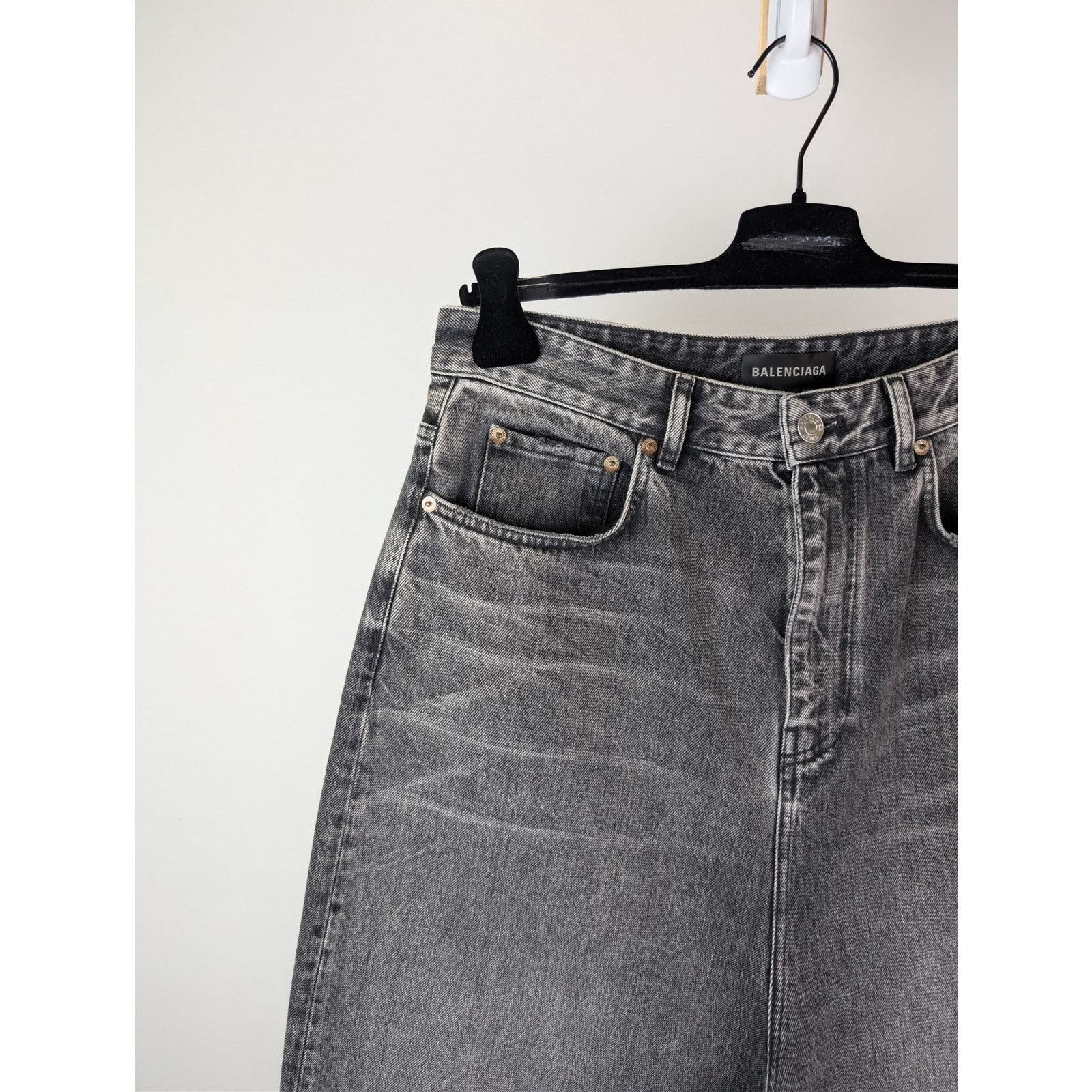 Balenciaga o1rshd1 Low Crotch Distressed Loose Denim Jeans in Black Size US 28 / EU 44 - 6 Thumbnail