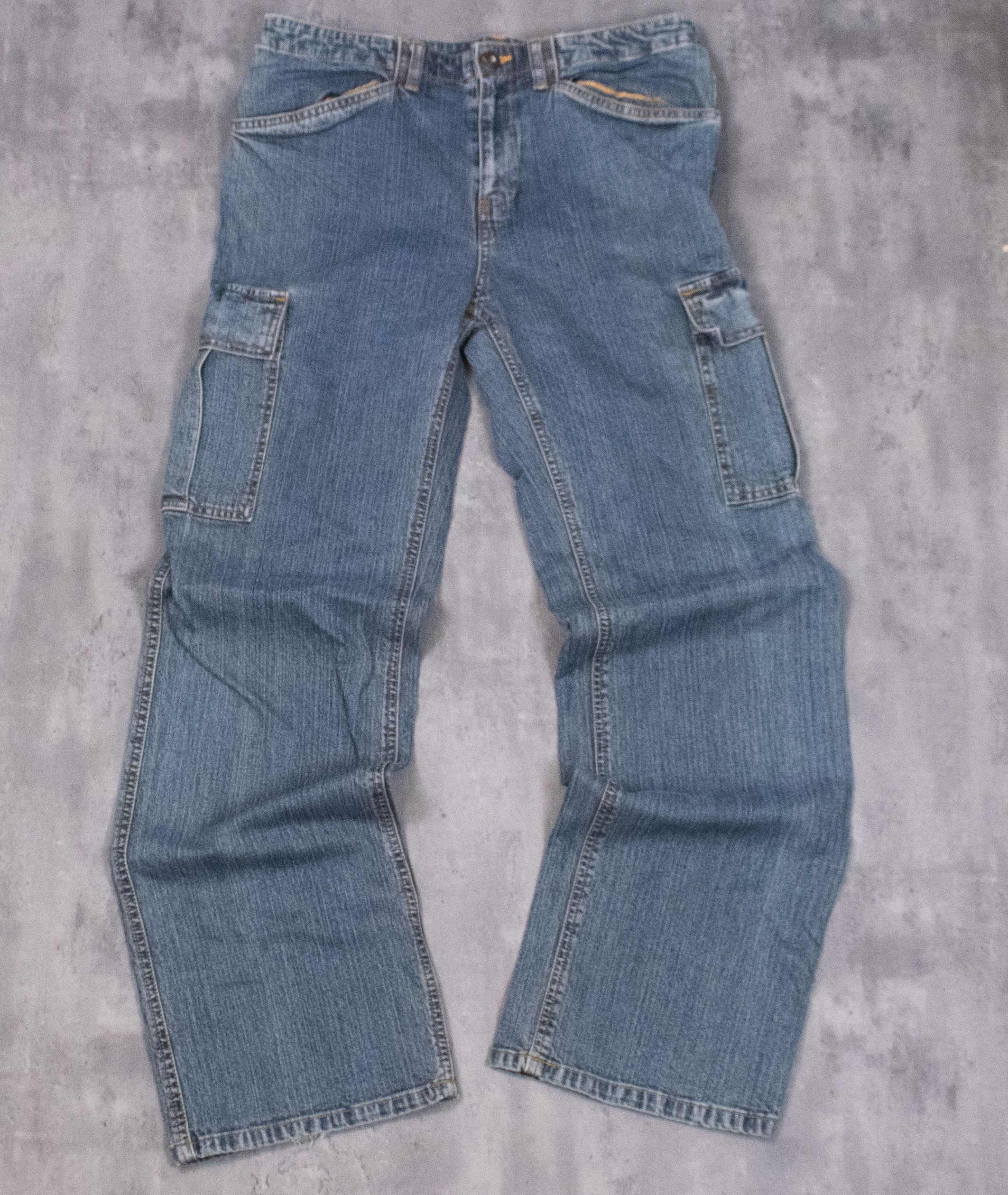 Denver Hayes × Vintage Vintage 1990's Denver Hanes Cargo Baggy Denim Pant's Size US 32 / EU 48 - 3 Thumbnail