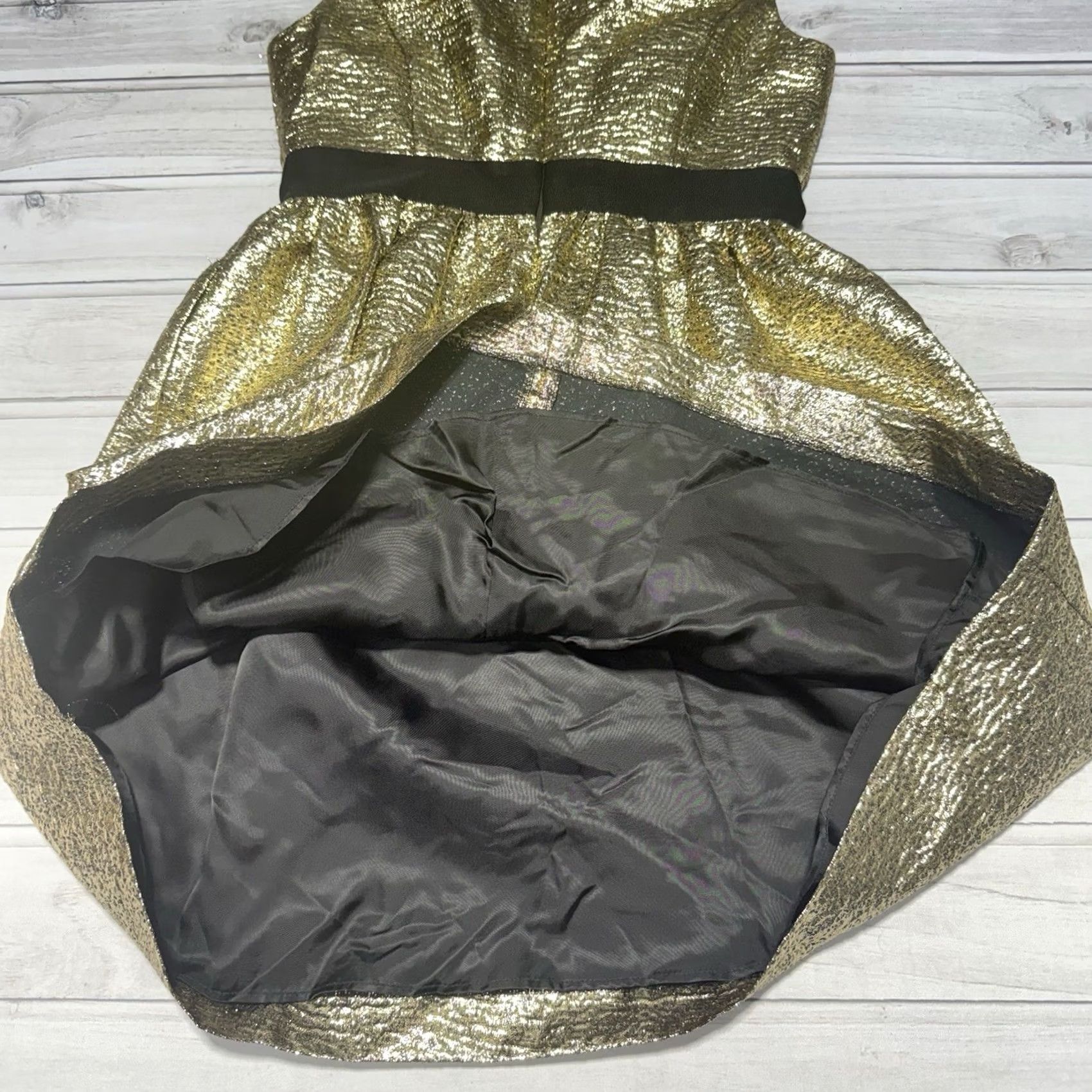 Brooks Brothers Brooks Brothers Dress 8 A-Line Sleeveless Party Cocktail NWT Gold Jacquard Knee Length Women Dress Size M / US 6-8 / IT 42-44 - 7 Thumbnail