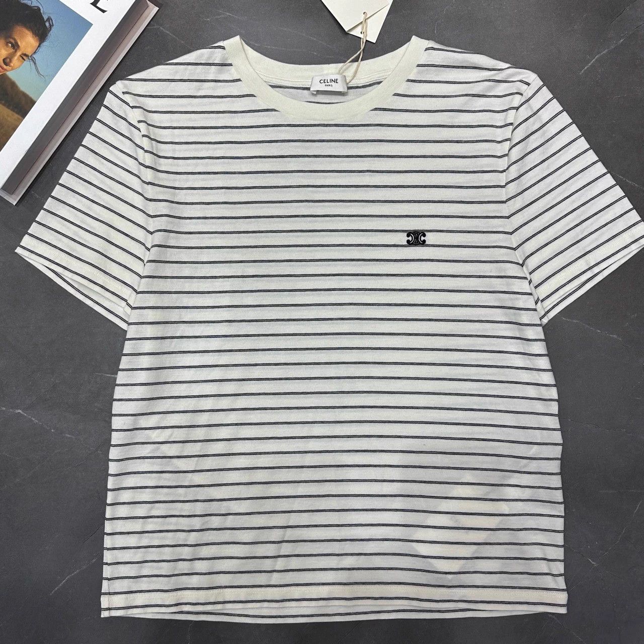 Celine CELINE striped colorblock short-sleeve tee M Size M / US 6-8 / IT 42-44 - 1 Thumbnail