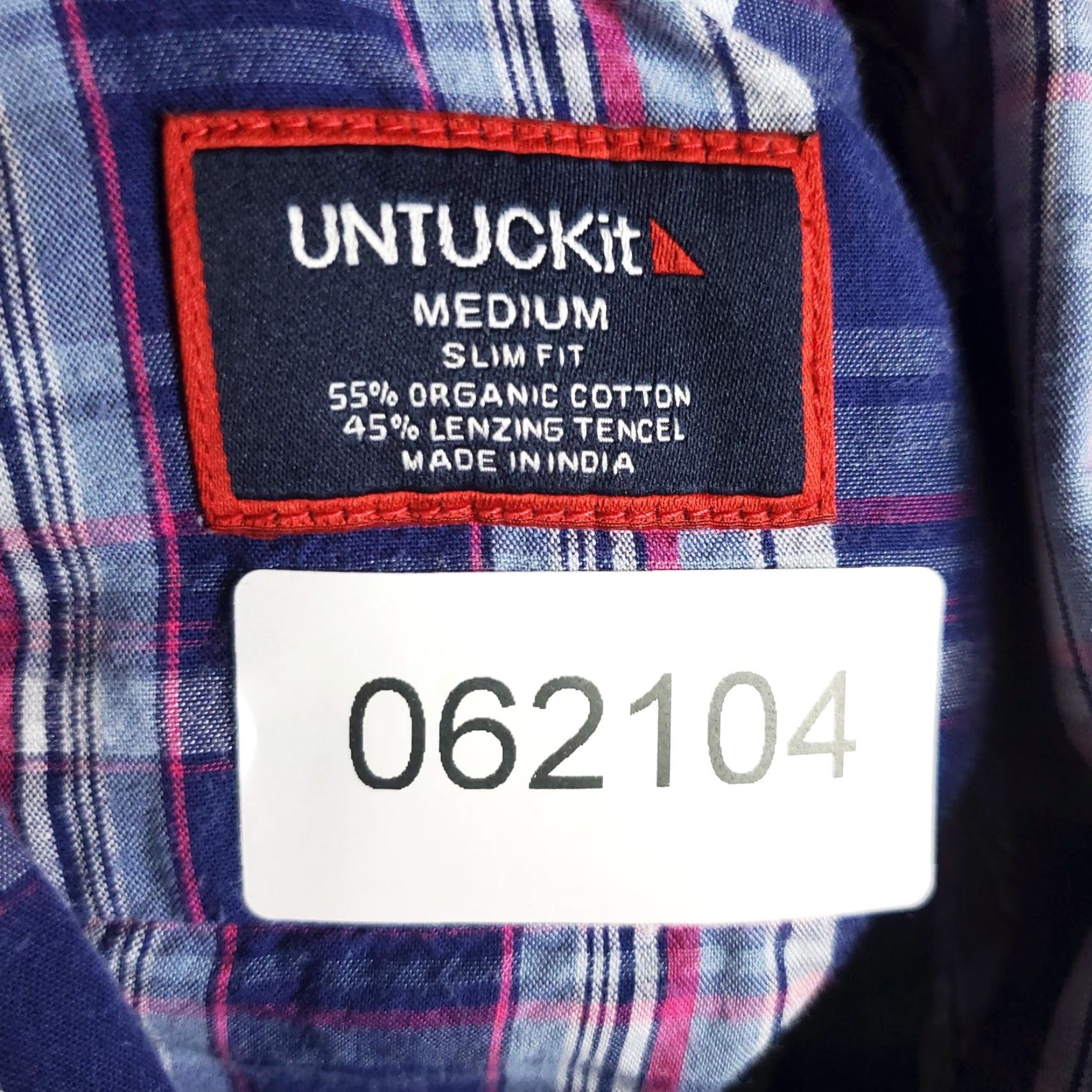 UNTUCKit VINTAGE UNTUCKit Shirt Men Medium Slim Fit Long Sleeve Button Down Plaid Casual Blue 90s Mens Size US M / EU 48-50 / 2 - 8 Thumbnail