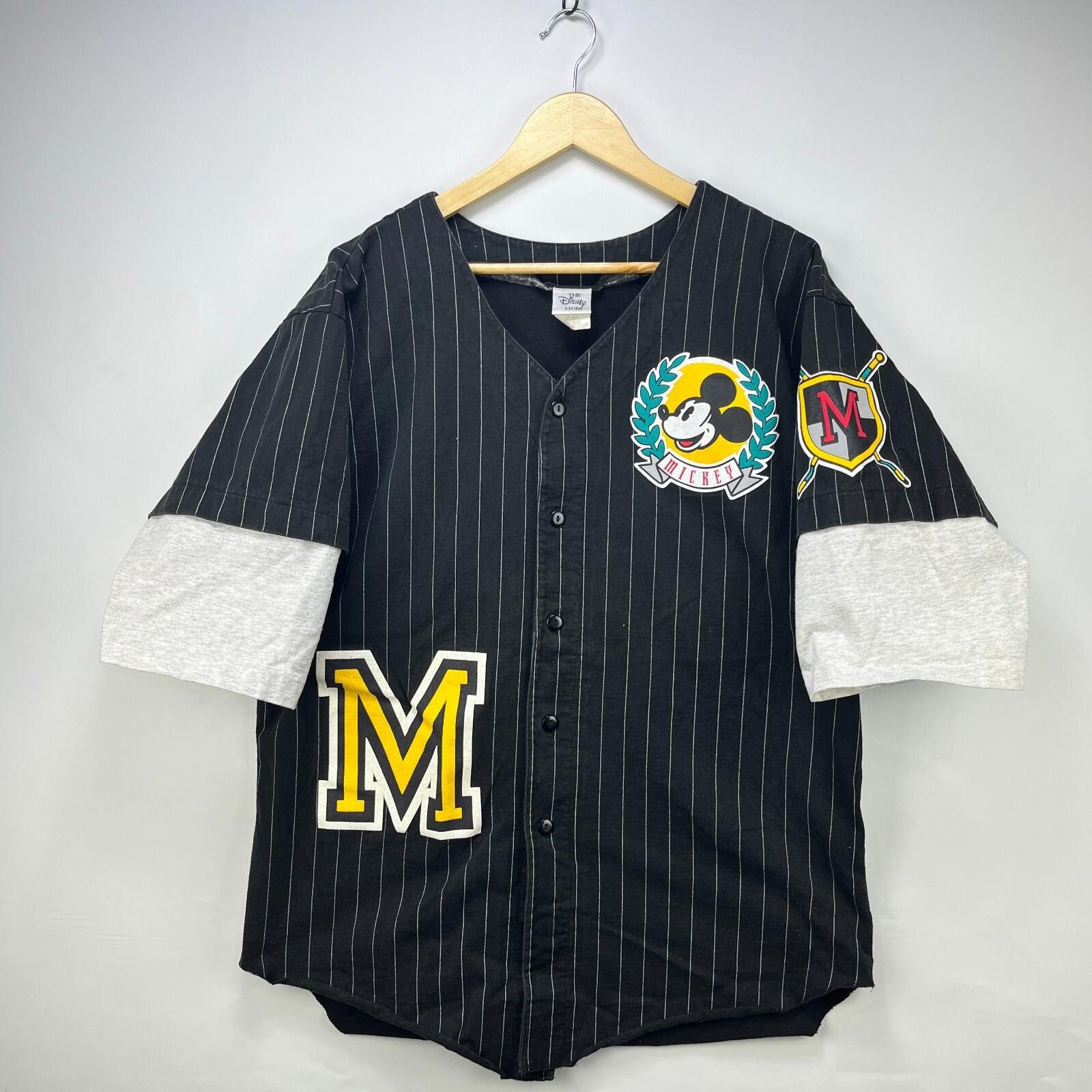 Disney Vintage 90s Mickey Mouse Disney Baseball Jersey Large Size US L / EU 52-54 / 3 - 3 Thumbnail