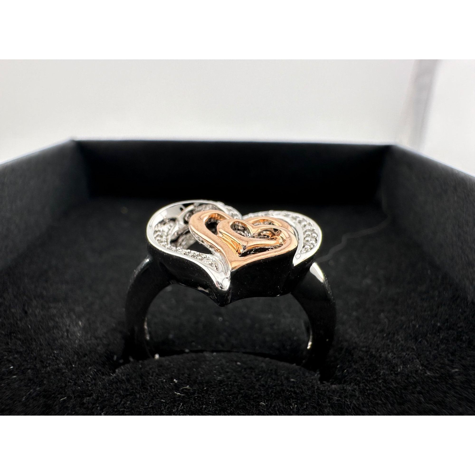 Other Natural Diamond Triple Heart Ring - Two Tone - Size 7.25 Size ONE SIZE - 13 Thumbnail