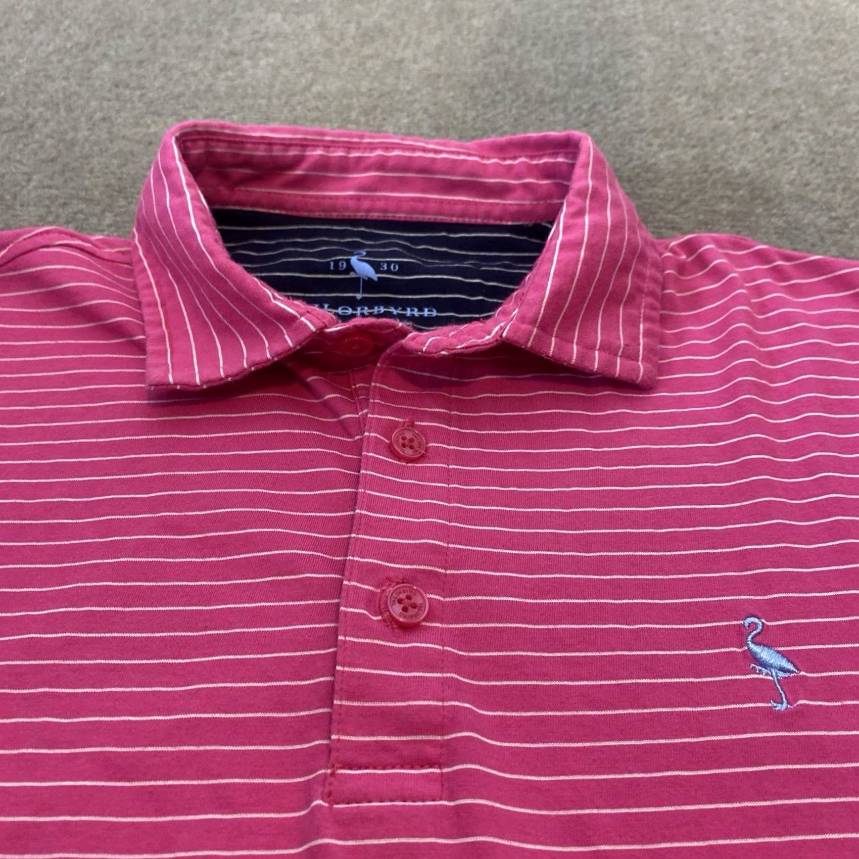 Tailorbyrd TAILORBYRD Polo Shirt Mens Medium Pink Striped Performance Stretch Logo Polo Size US M / EU 48-50 / 2 - 2 Thumbnail