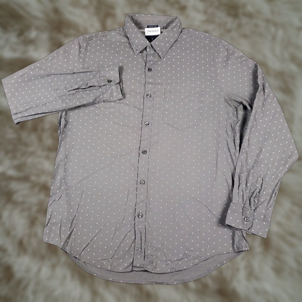 American Eagle Outfitters American Eagle Shirt Mens Large Gray Casual Button Up Long Sleeve Size US L / EU 52-54 / 3 - 1 Thumbnail