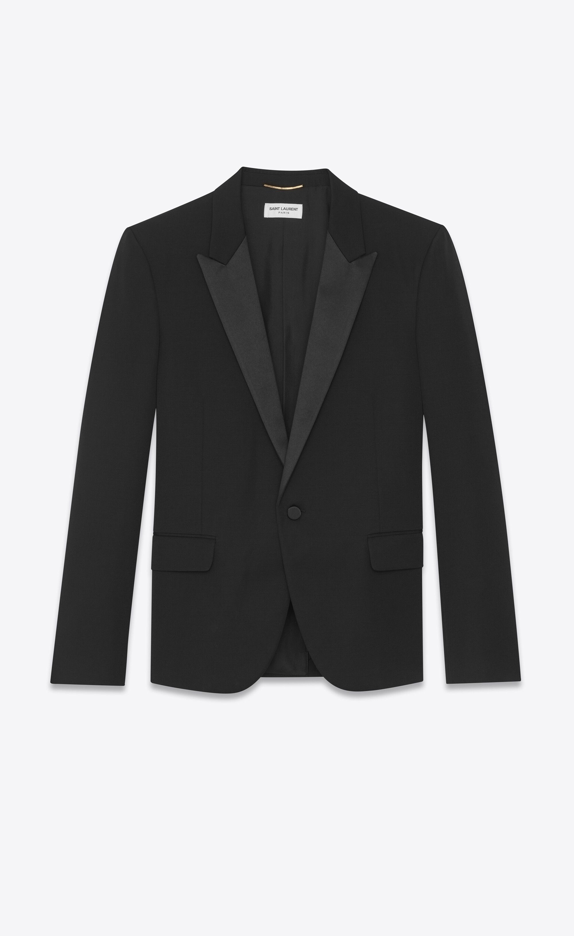 Saint Laurent Paris o1s1wg111224 Peaked Lapel Tuxedo Jacket in Black Size M / US 6-8 / IT 42-44 - 1 Thumbnail