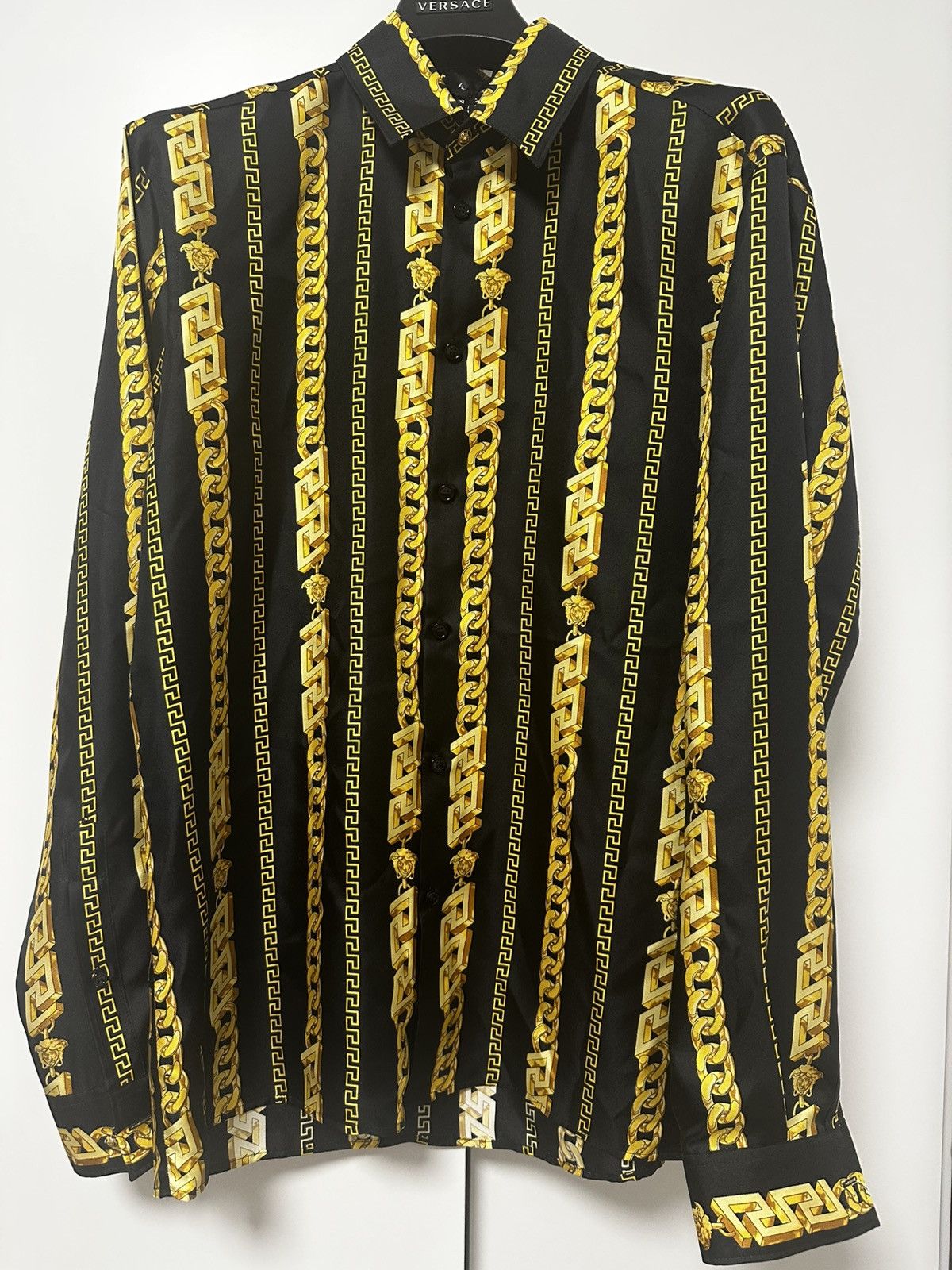Versace Versace Chain Silk Shirt Size US M / EU 48-50 / 2 - 1 Thumbnail