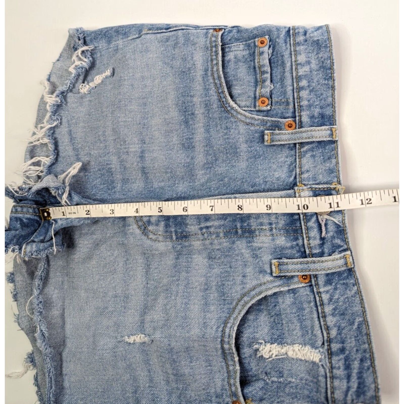 Levi's VINTAGE Levi's Premium Womens Ribcage Jean Shorts Size 25 Waist Denim High Rise Blue Cotton Regular Ladies Size 42" / US 20 - 3 Thumbnail