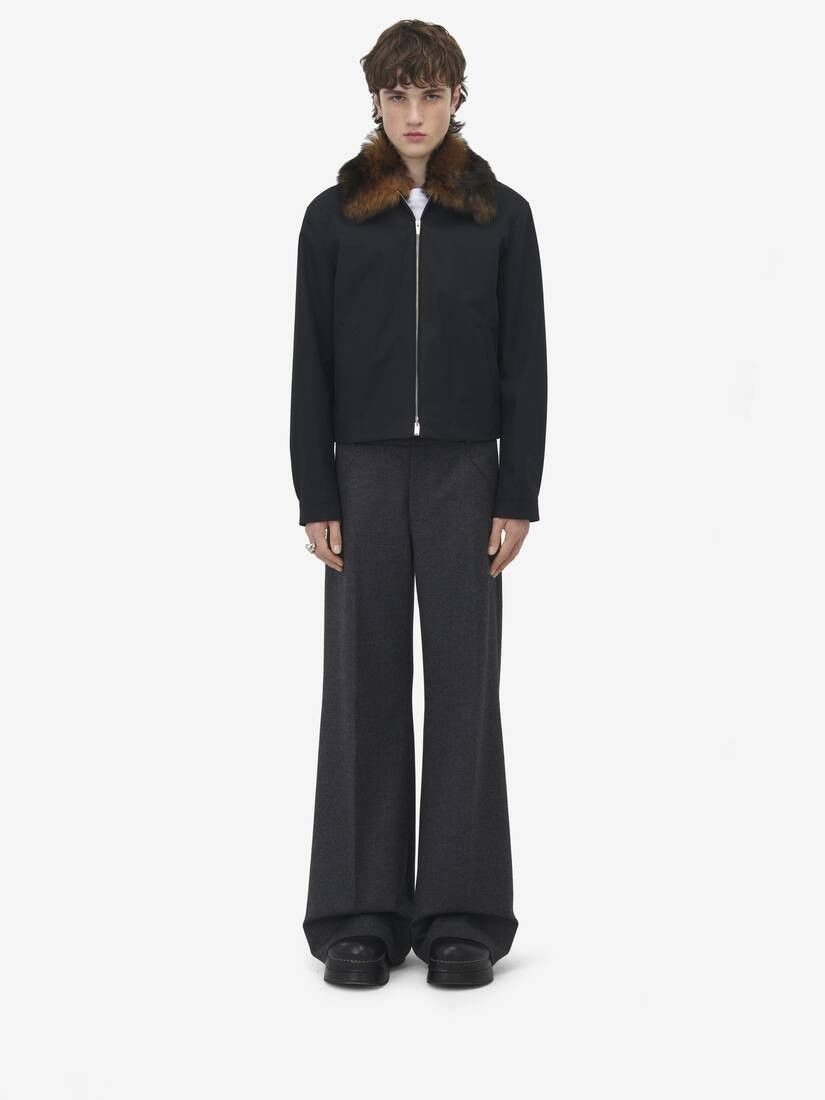 Alexander McQueen o1w1db11025 Shearling Detail Blouson in Black Size US M / EU 48-50 / 2 - 2 Thumbnail