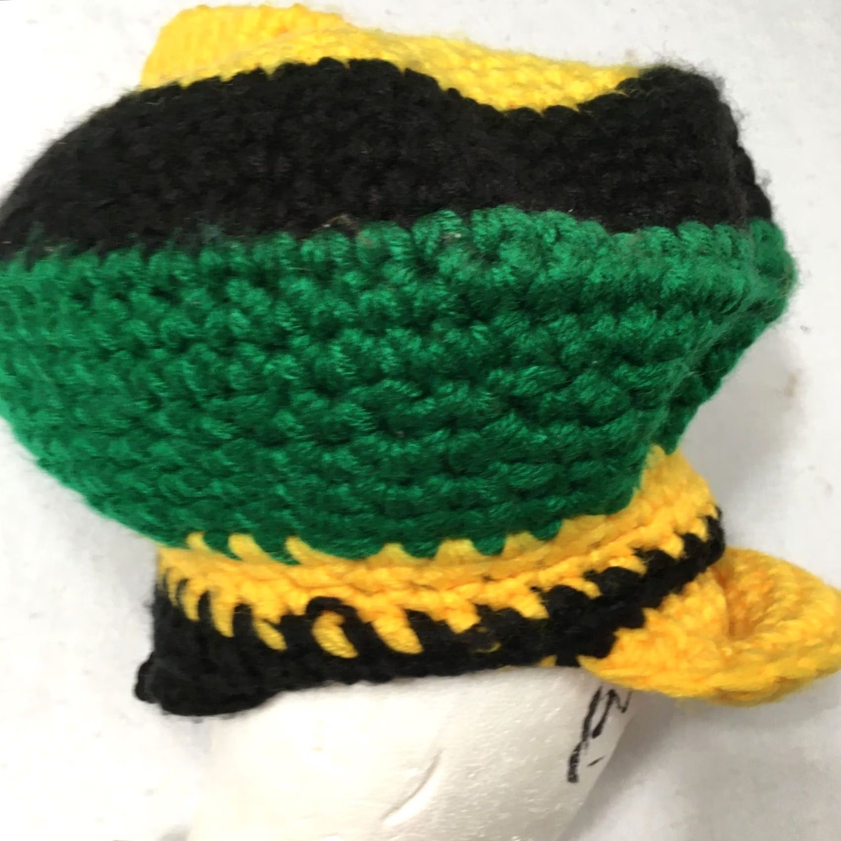 Vintage favela chapeu vintage Rasta Billed Jamaican Knit Cap Kufi Peaked Bob Marley Reggae Crochet Hat Beanie Black Yellow Green One Size Men Women Size ONE SIZE - 7 Thumbnail