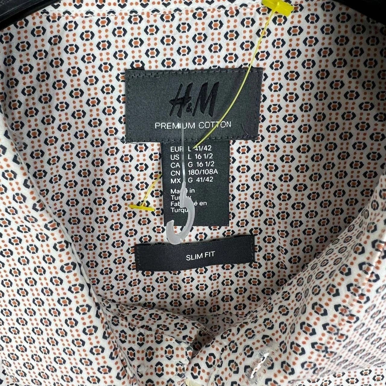 H&M H&M Premium Button Up Shirt L Cotton Men Slim Fit Printed Size US L / EU 52-54 / 3 - 5 Thumbnail