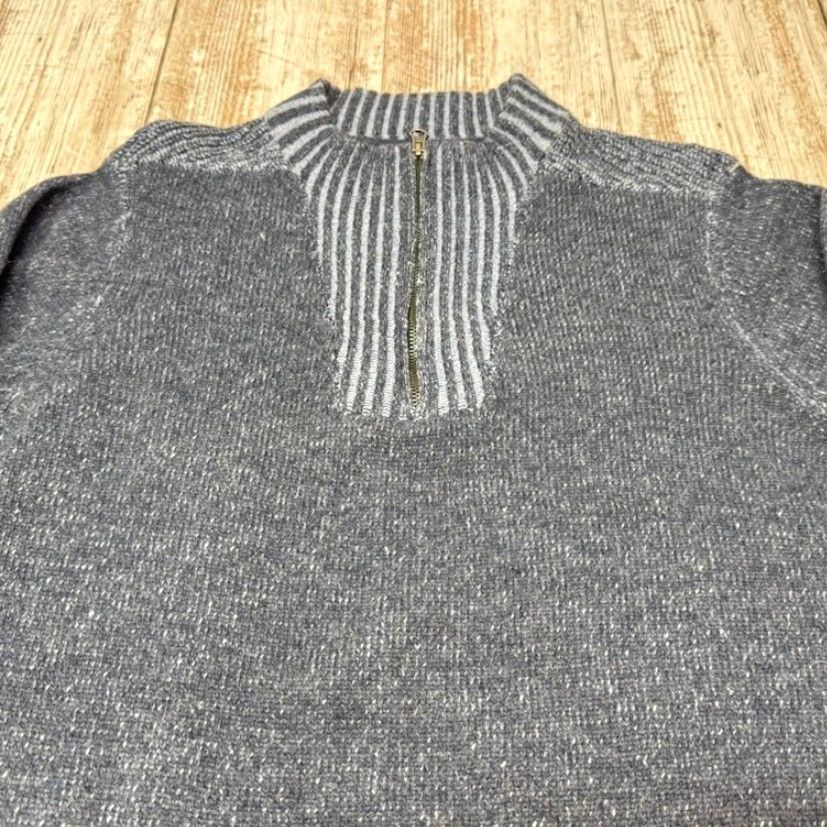 Pronto Uomo Pronto Uomo Mens Blue Wool 1/4 Zip Sweater Large Heather 100% Wool Blues Size US L / EU 52-54 / 3 - 5 Thumbnail