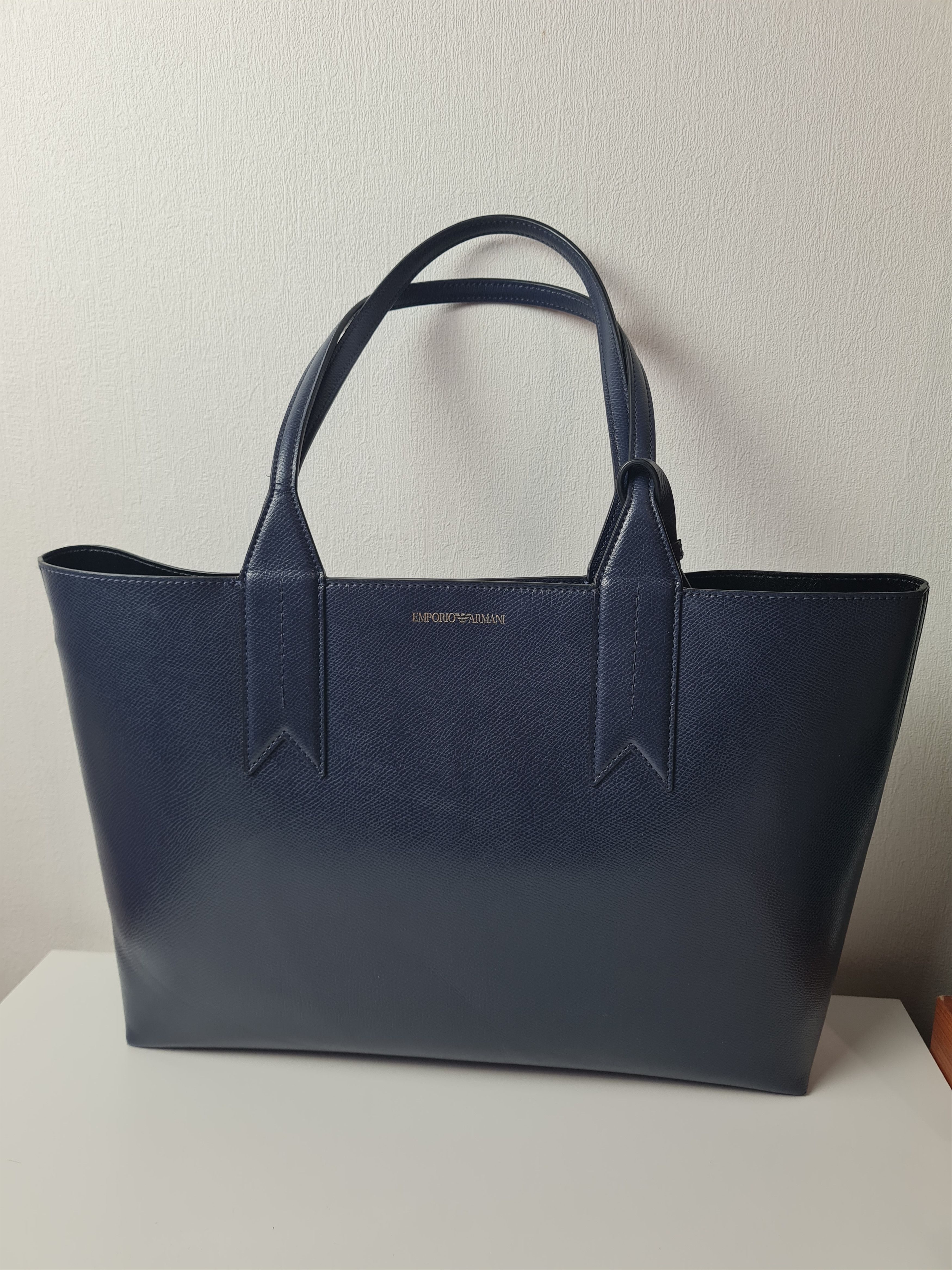 Emporio Armani Womens Vintage Emporio Armani Navy Shopper Bag Blue Size ONE SIZE - 5 Thumbnail