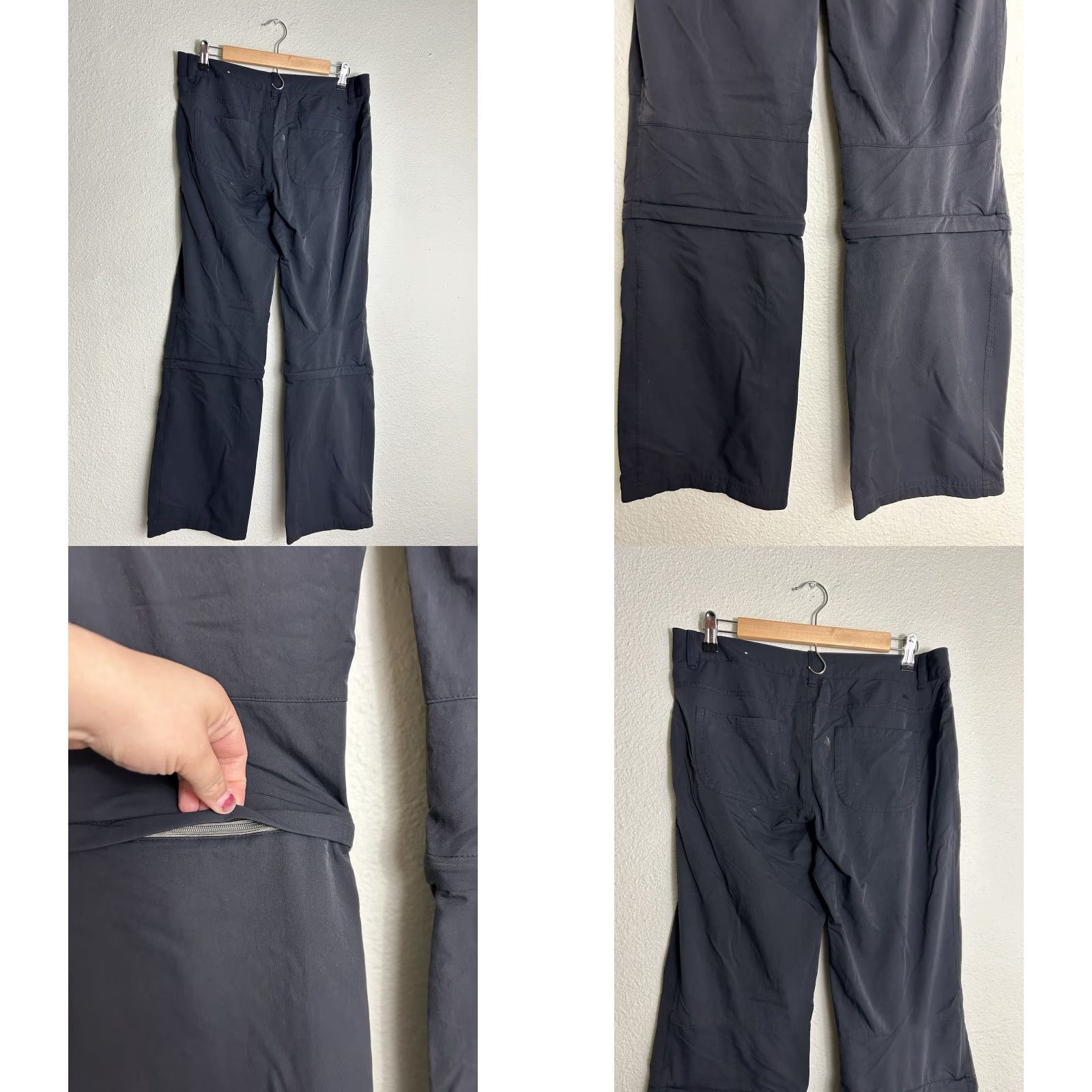 Vintage REI Womens Pants Black Convertible Northway Size 8 Drawstring Windbreaker Regular 34x34 Authentics? Size 30" / US 8 / IT 44 - 8 Thumbnail