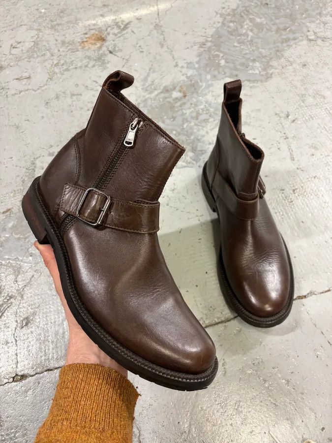 Dolce & Gabbana 2000s Dolce & Gabbana Brown Leather Ankle Boots Size US 9 / EU 42 - 1 Thumbnail