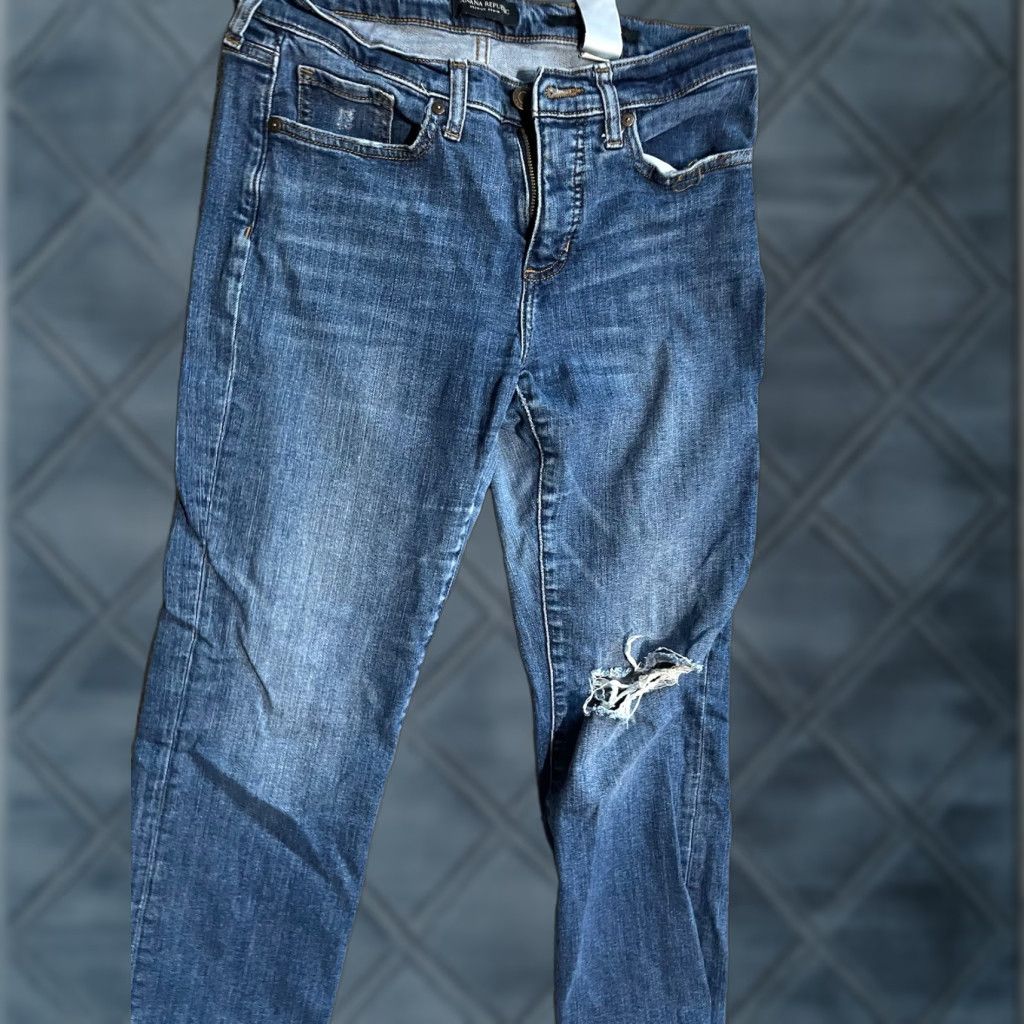 Banana Republic Banana Republic Jeans Womens 29 Blue Girlfriend Distressed Jeans Size 29" - 1 Thumbnail