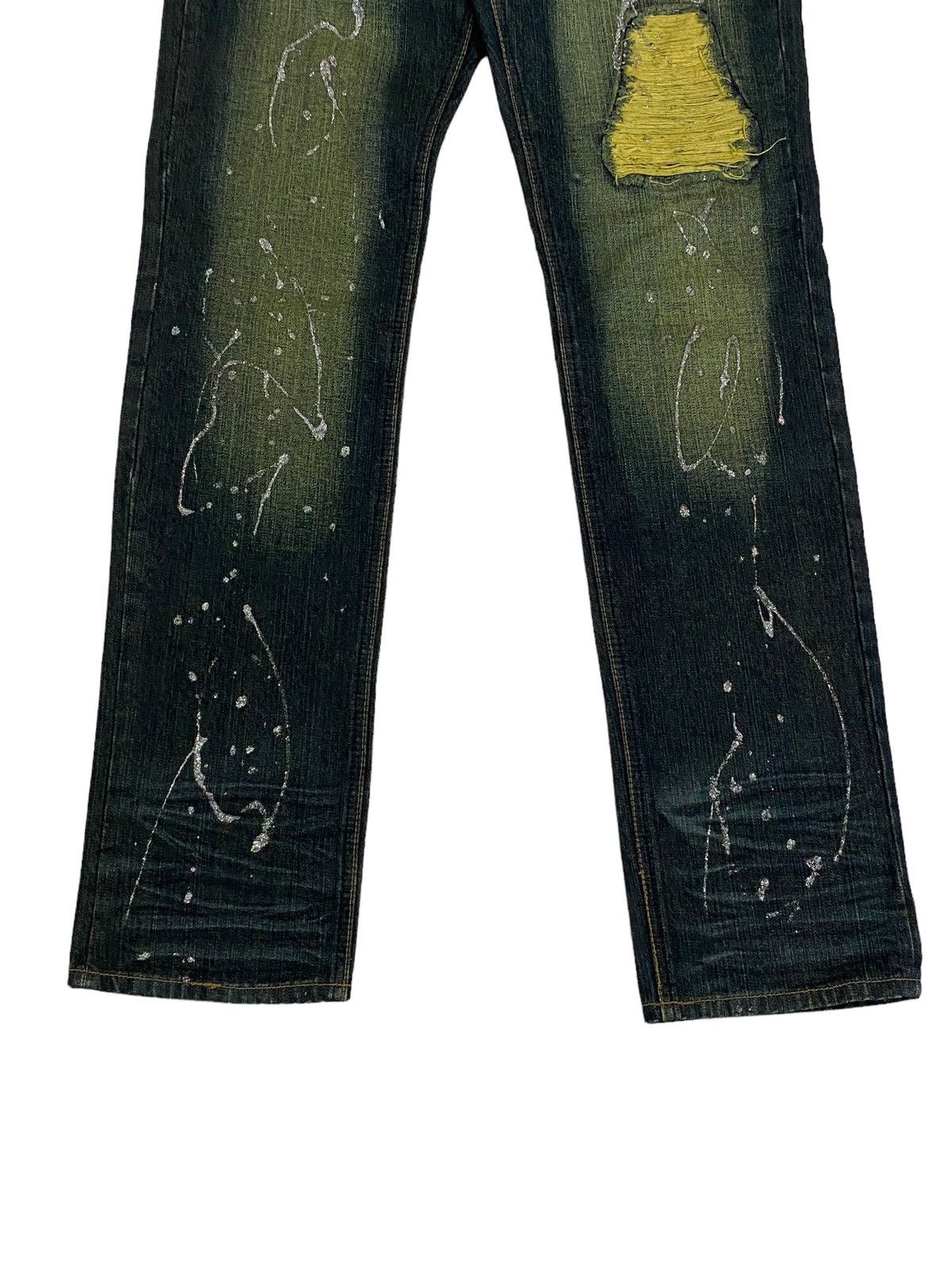 If Six Was Nine Mild Life Japan Splash Art Paint Distressed Patchworks Size US 30 / EU 46 - 6 Thumbnail