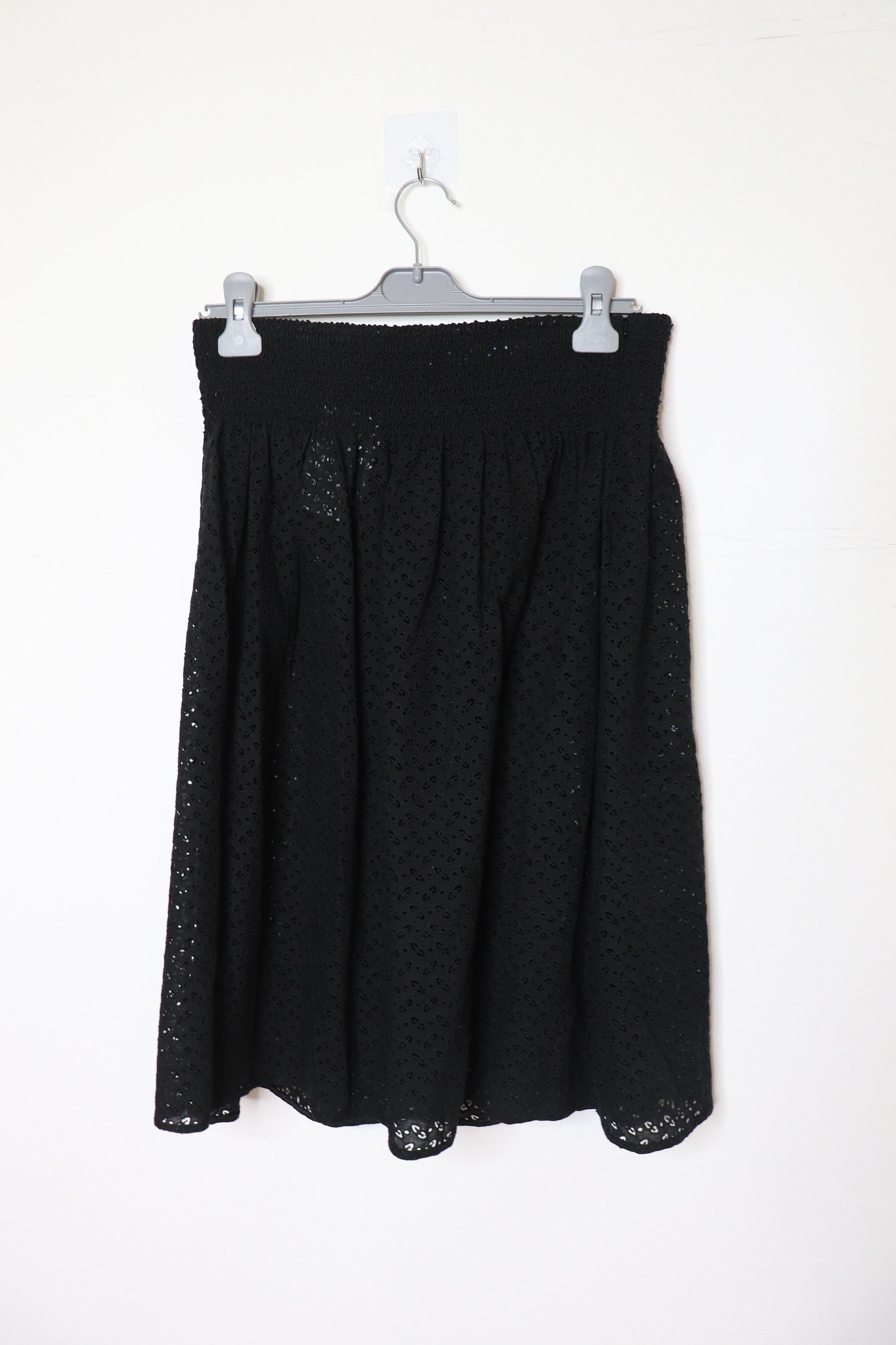Prada Brown broderie anglaise midi skirt - UK 6 Size 26" / US 2 / IT 38 - 1 Thumbnail