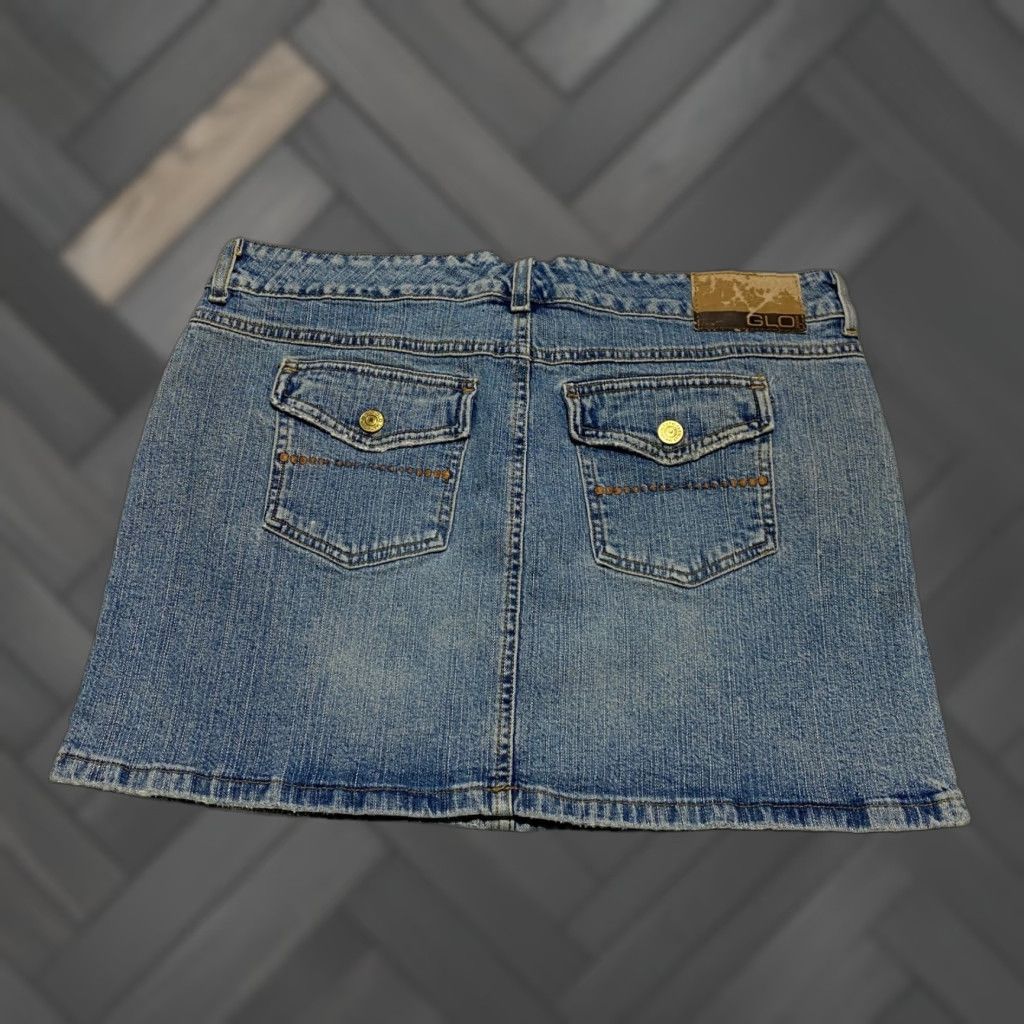 Vintage VINTAGE Y2K GLO Jeans Skirt Juniors 11 Denim Mini Skirt Flap Pockets Blue 90s GLO Clothing Womens? Size 32" / US 10 / IT 46 - 1 Thumbnail