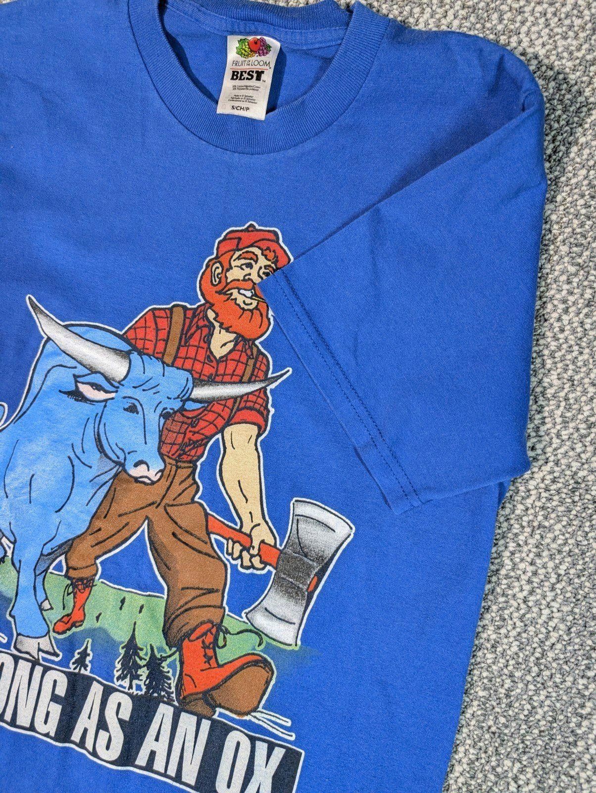 Fruit Of The Loom 90s Strong As An OX Blue Small Fruit Of The Loom Shirt Size US S / EU 44-46 / 1 - 5 Thumbnail