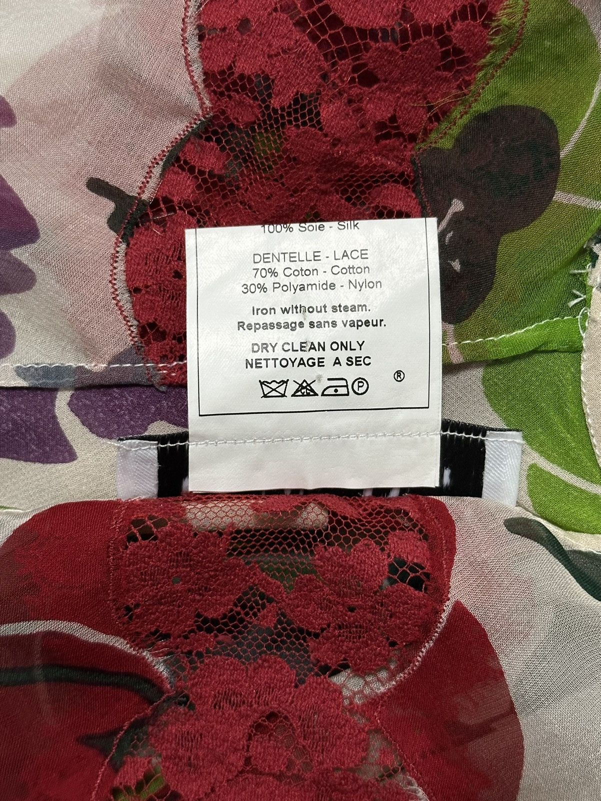 Dior DIOR F/W 2001 Floral Print Silk Tank Top with Lace Panel Size XS / US 0-2 / IT 36-38 - 6 Thumbnail