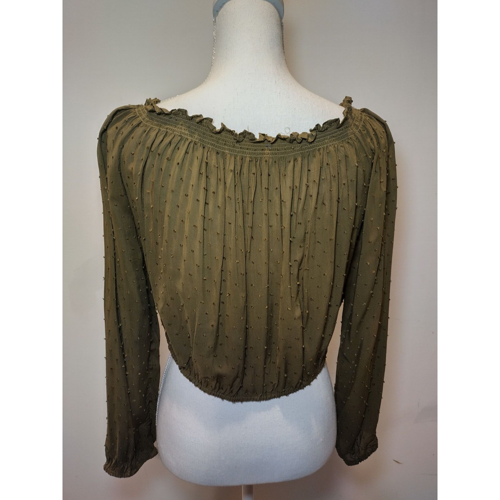 Aeropostale Aeropostale Women Blouse Cropped Off The Shoulder French Dot Size L / US 10 / IT 46 - 6 Thumbnail