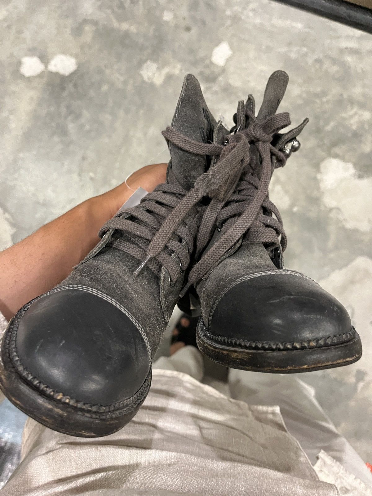 Chanel CHANEL Suede Quilted Combat Boots Size US 5 / IT 35 - 2 Thumbnail