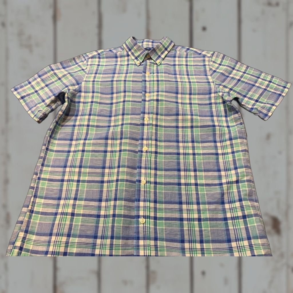 Chaps Chaps Plaid Button Down Shirt Mens Short Sleeve Multicolor Cotton Linen M Size US M / EU 48-50 / 2 - 1 Thumbnail