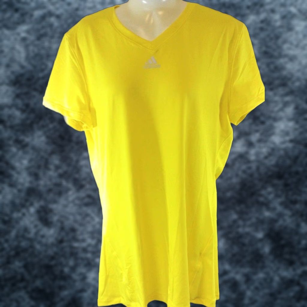 Adidas Womens Adidas Vivid Yellow TF ClimaLite Short Sleeve Lightweight Tee Shirt Size M / US 6-8 / IT 42-44 - 1 Thumbnail