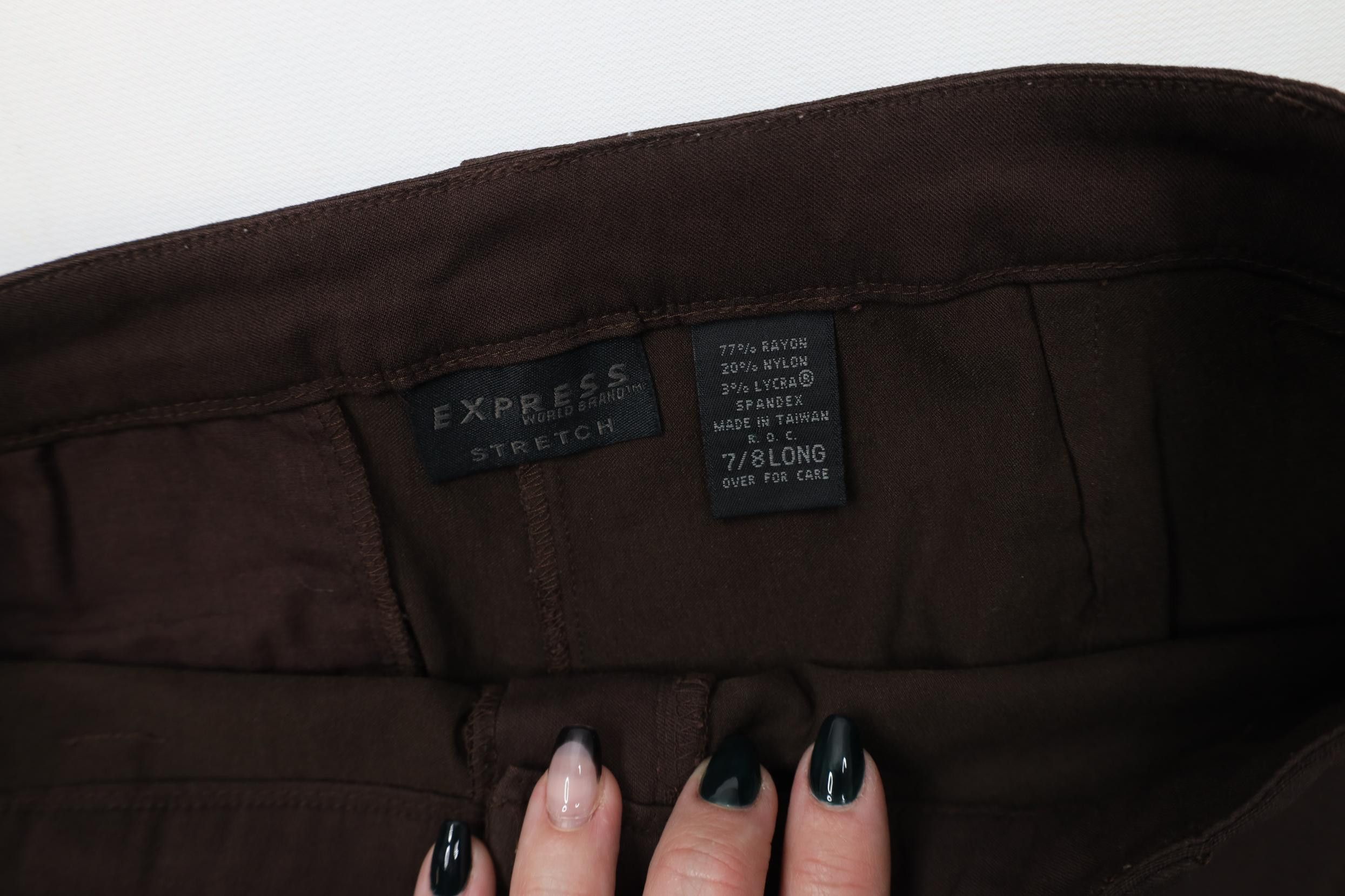 Express Vintage 90s Y2K Express Long Babydoll Stretch Wide Leg Pants Size 30" / US 8 / IT 44 - 9 Thumbnail