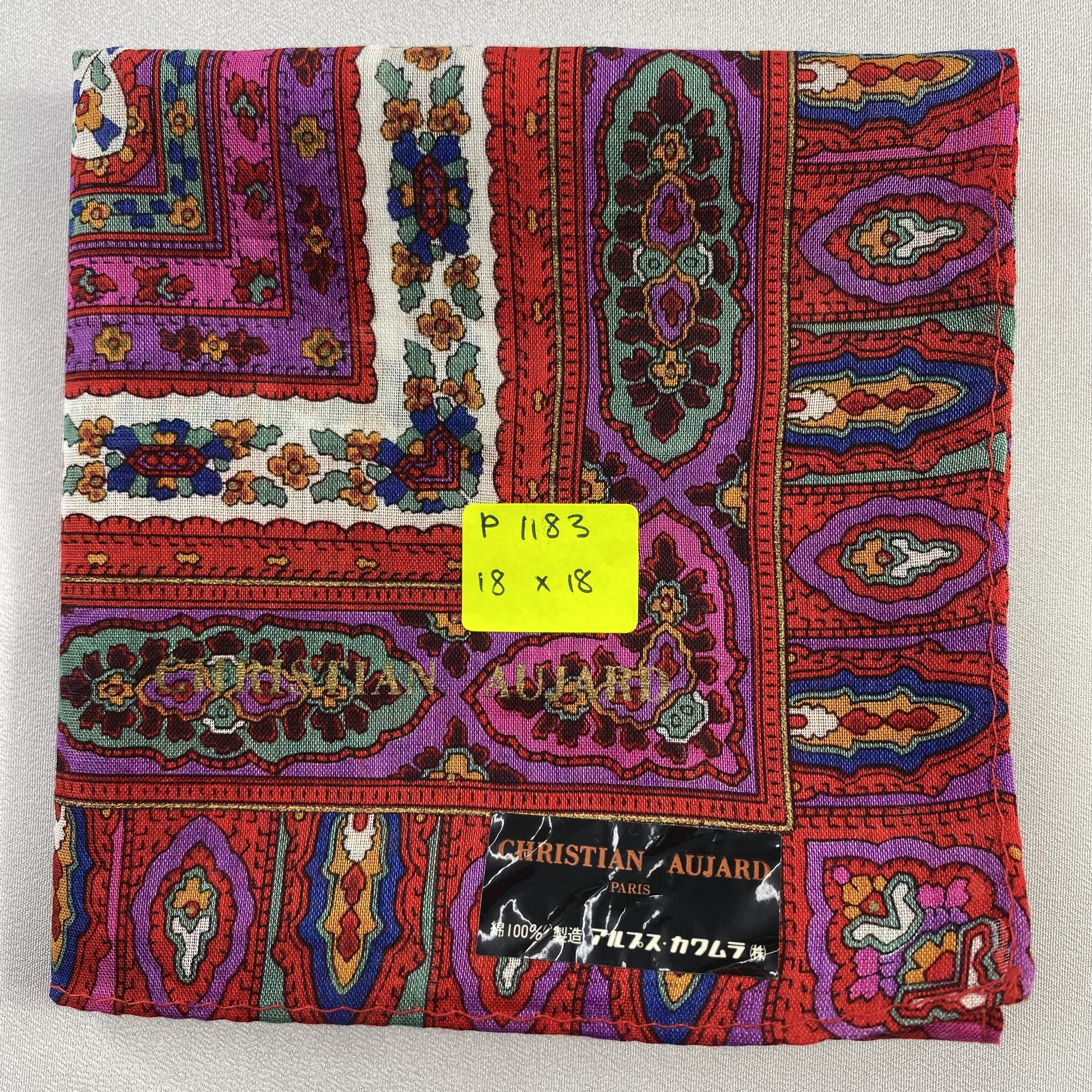 Japanese Brand × Vintage NWT Christian Aujard Paris Handkerchief / Neckerchief-P1183 Size ONE SIZE - 5 Thumbnail
