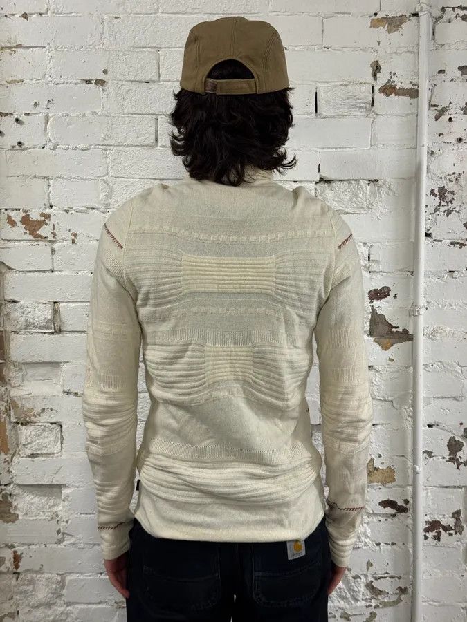 Roberto Cavalli 2000s Cavalli Cream White Abstract Turtleneck Sweater Size US S / EU 44-46 / 1 - 3 Thumbnail