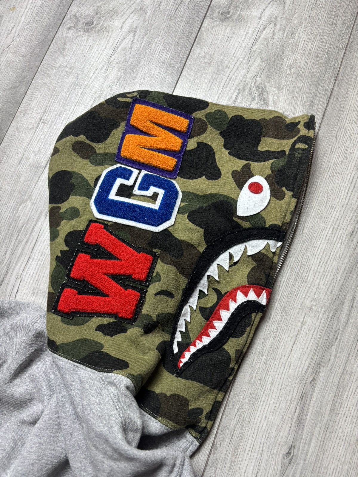 Bape Bape half camo shark full zip hoodie Size US L / EU 52-54 / 3 - 4 Thumbnail