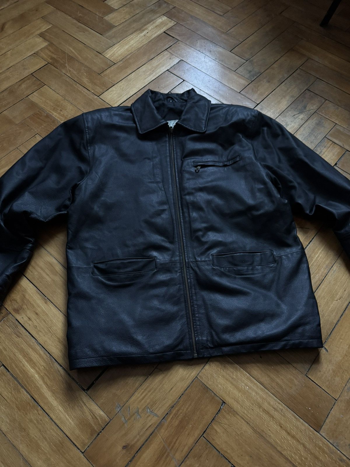Leather Vintage Black Leather Jacket – Size 46 (Fits Like L) Size US M / EU 48-50 / 2 - 4 Thumbnail
