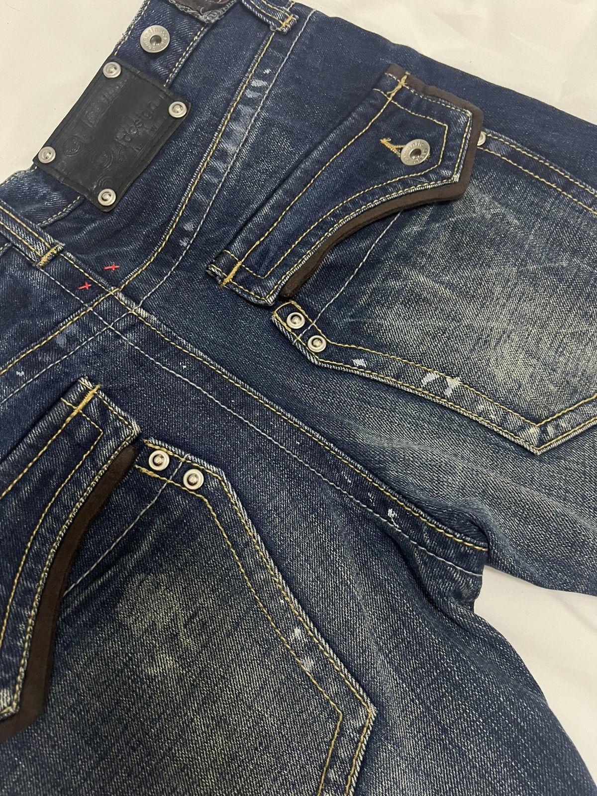 14th Addiction × Japanese Brand × semanticdesign SEMANTIC DESIGN DENIM FLARE JEANS LEATHER TRIMMED Size US 33 - 16 Thumbnail