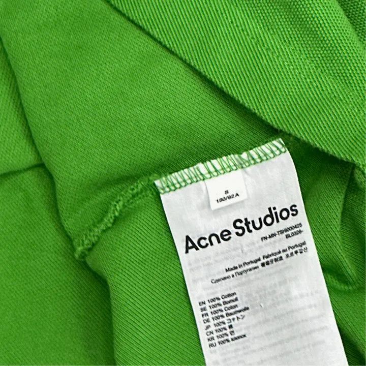 Acne Studios Green Logo Embroidered Polo Shirt