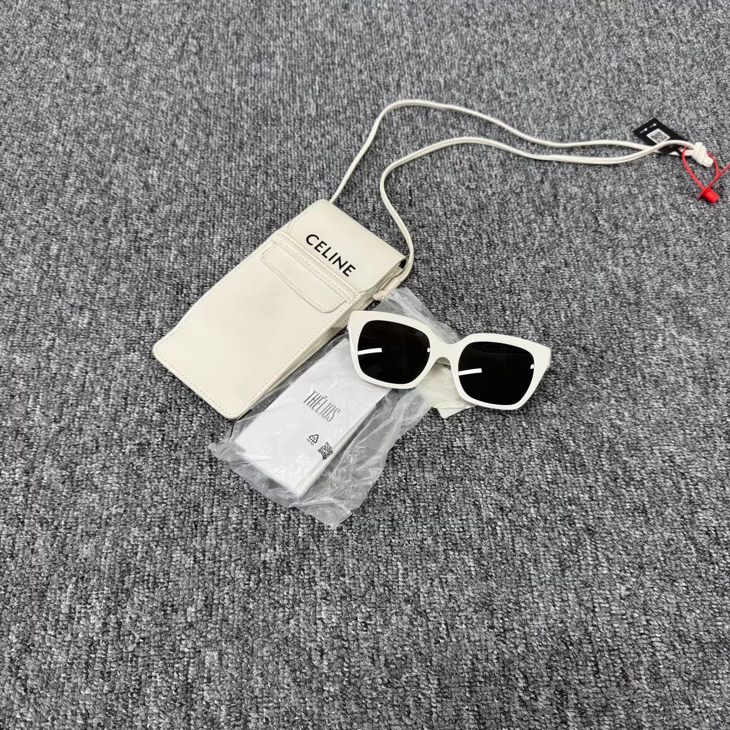 Celine Celine White Logo Sunglasses Size ONE SIZE - 1 Thumbnail
