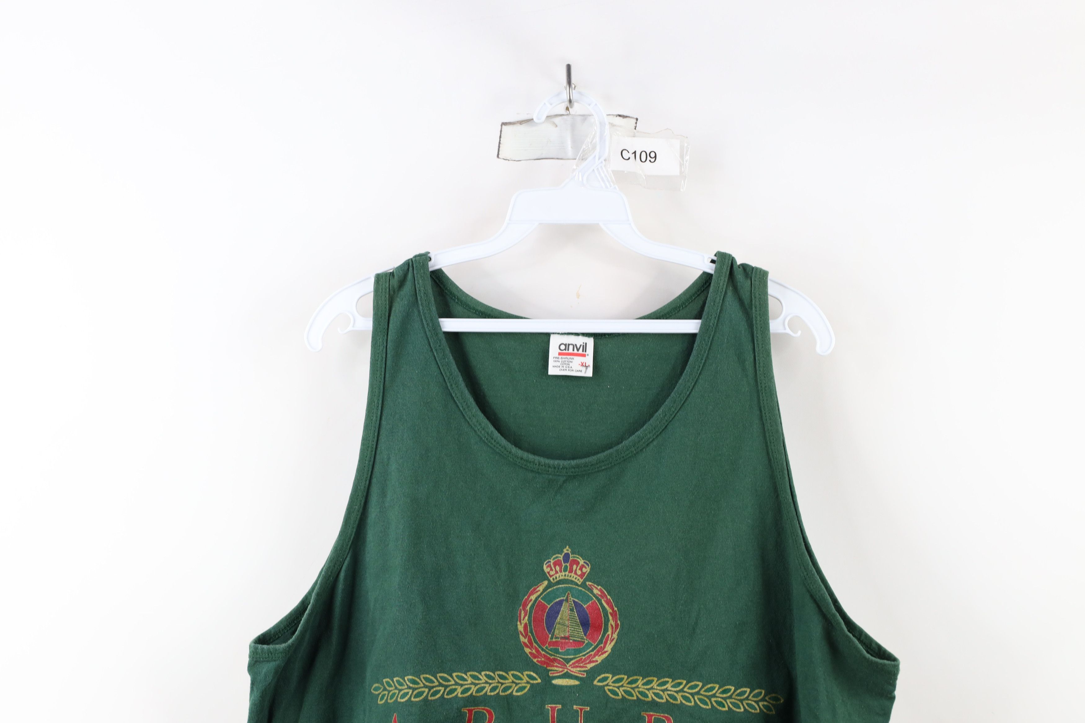 Vintage Vintage 90s Streetwear Aruba Tank Top T-Shirt Green USA Size US XL / EU 56 / 4 - 2 Thumbnail