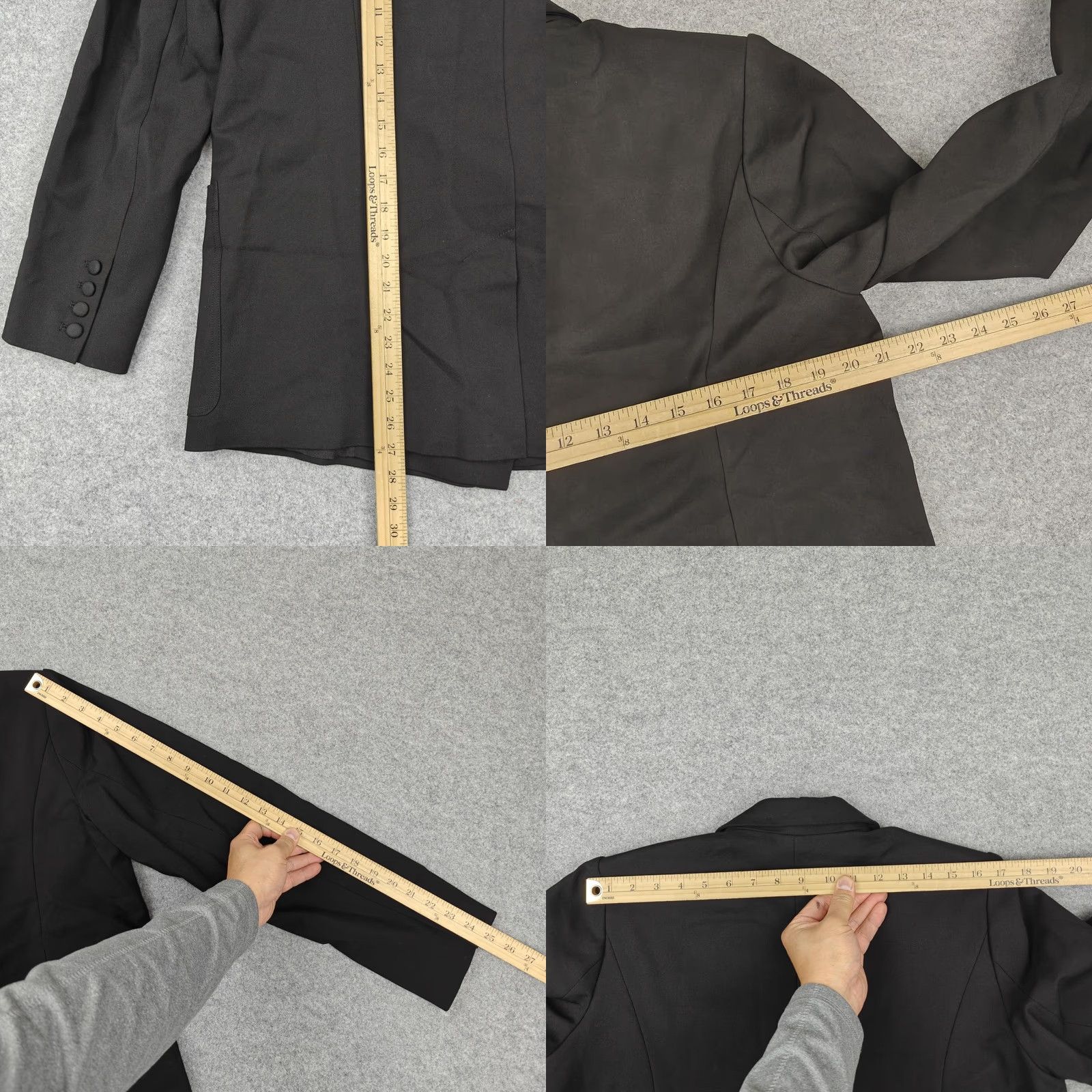 Good American VINTAGE Good American Blazer Womens 2 Black Double Breasted Lined Jacket Tailored Size XS / US 0-2 / IT 36-38 - 8 Thumbnail