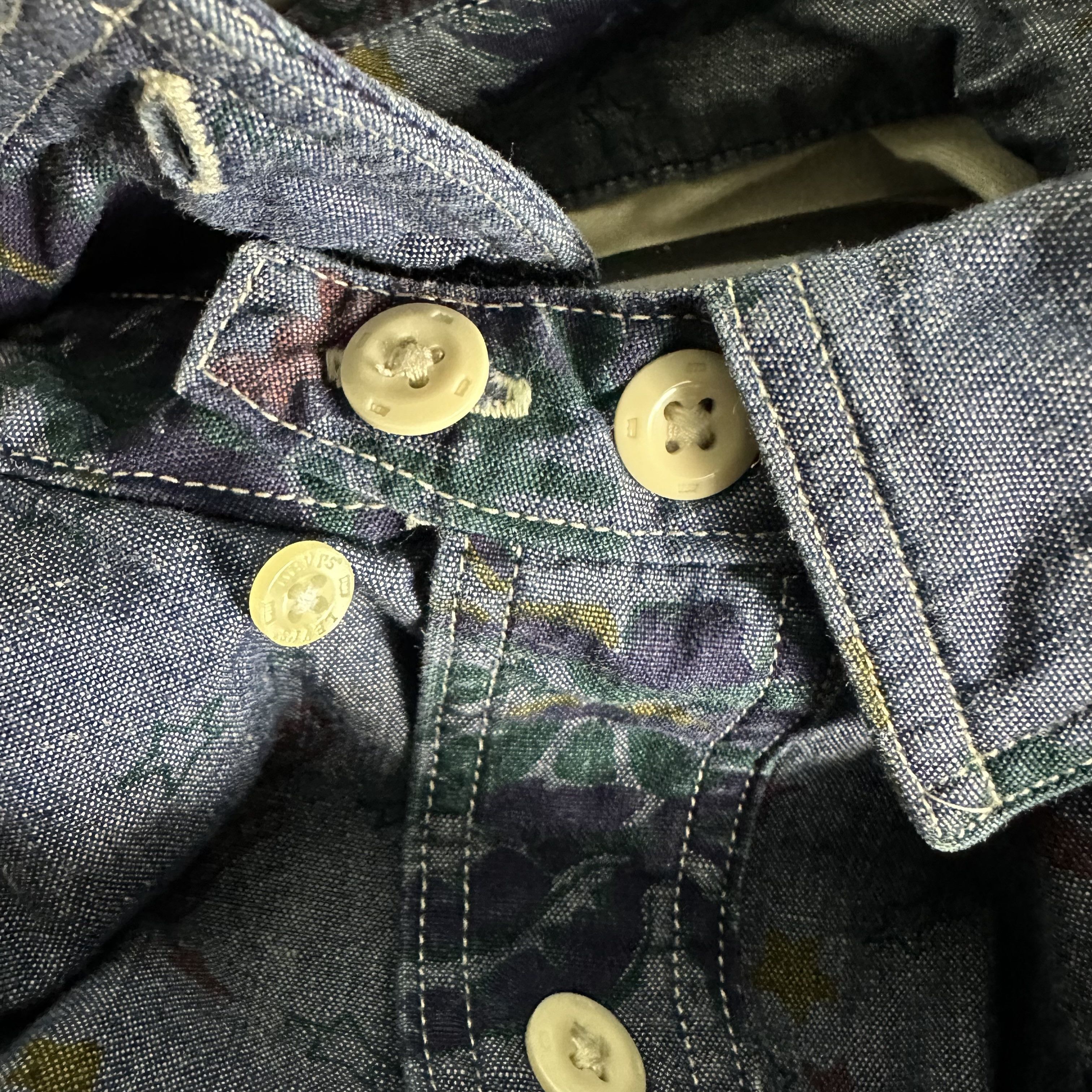 Levi's 🔥RARE🔥Vintage Levis Palm Art All Print L/S Button Up Shirt Size US XL / EU 56 / 4 - 4 Thumbnail