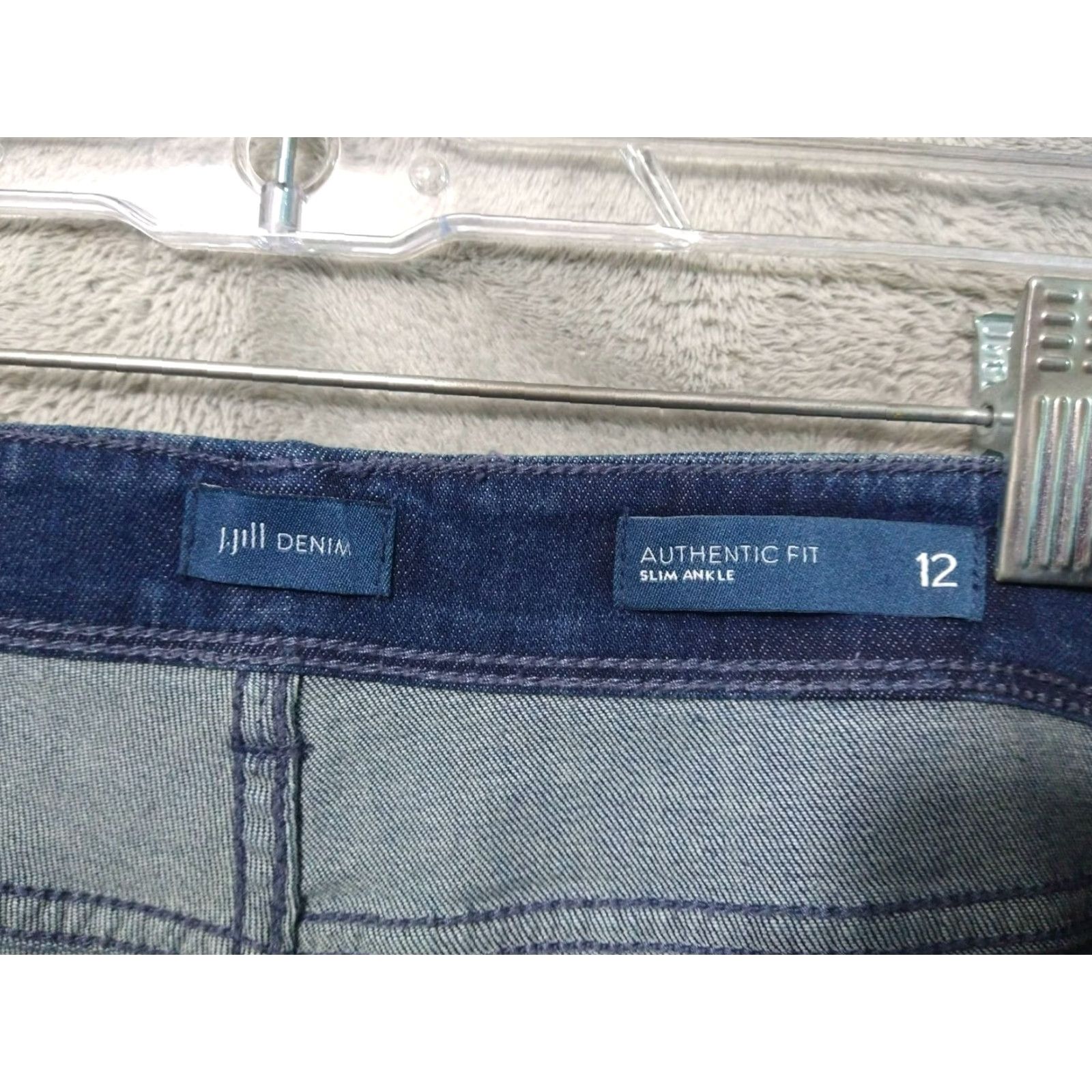 J. Jill J Jill Jeans Womens 12 Blue Denim Authentic Fit Slim Ankle Stretch Mid Rise Size 34" / US 12 / IT 48 - 7 Thumbnail