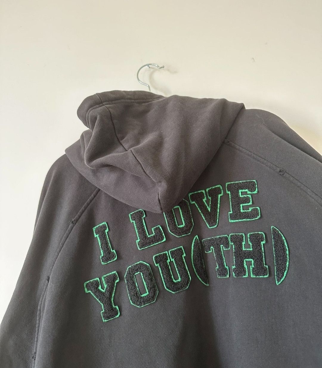 Raf Simons Green Flocked R Letter Chain Zipper Destroyer Hoodie Jacket Size US XL / EU 56 / 4 - 9 Thumbnail