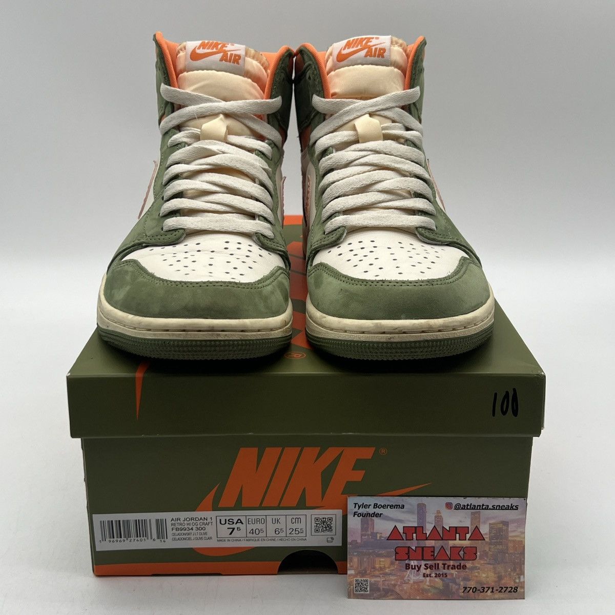 Nike Air Jordan 1 high craft celadon Size US 7.5 / EU 40-41 - 2 Thumbnail