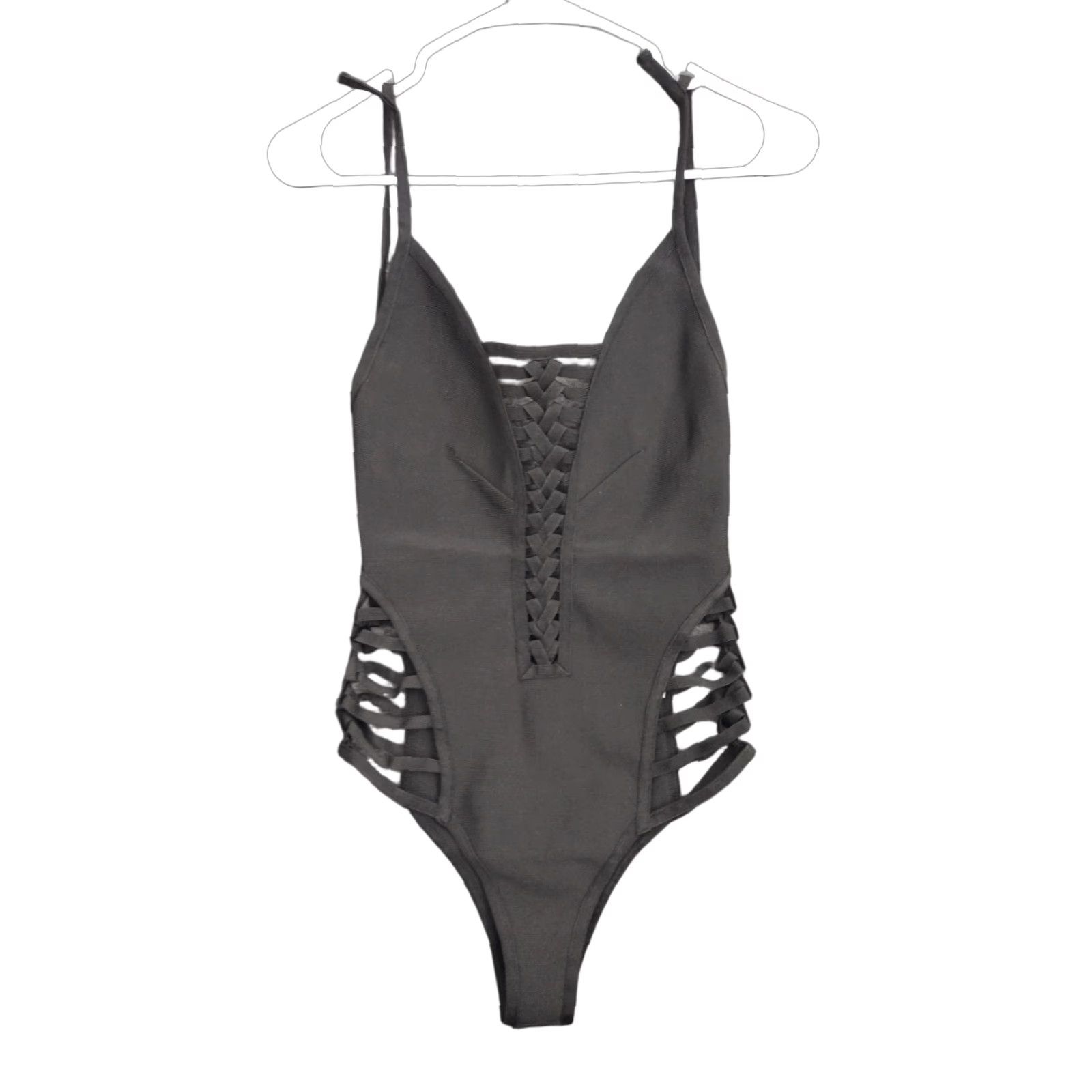 Vintage Codigo One Piece Swimsuit S Black One Piece Womens Bathing Suit Strappy Tank Open Back Beatch Theme Adjustable Strap Vintage No? Size S / US 4 / IT 40 - 1 Thumbnail