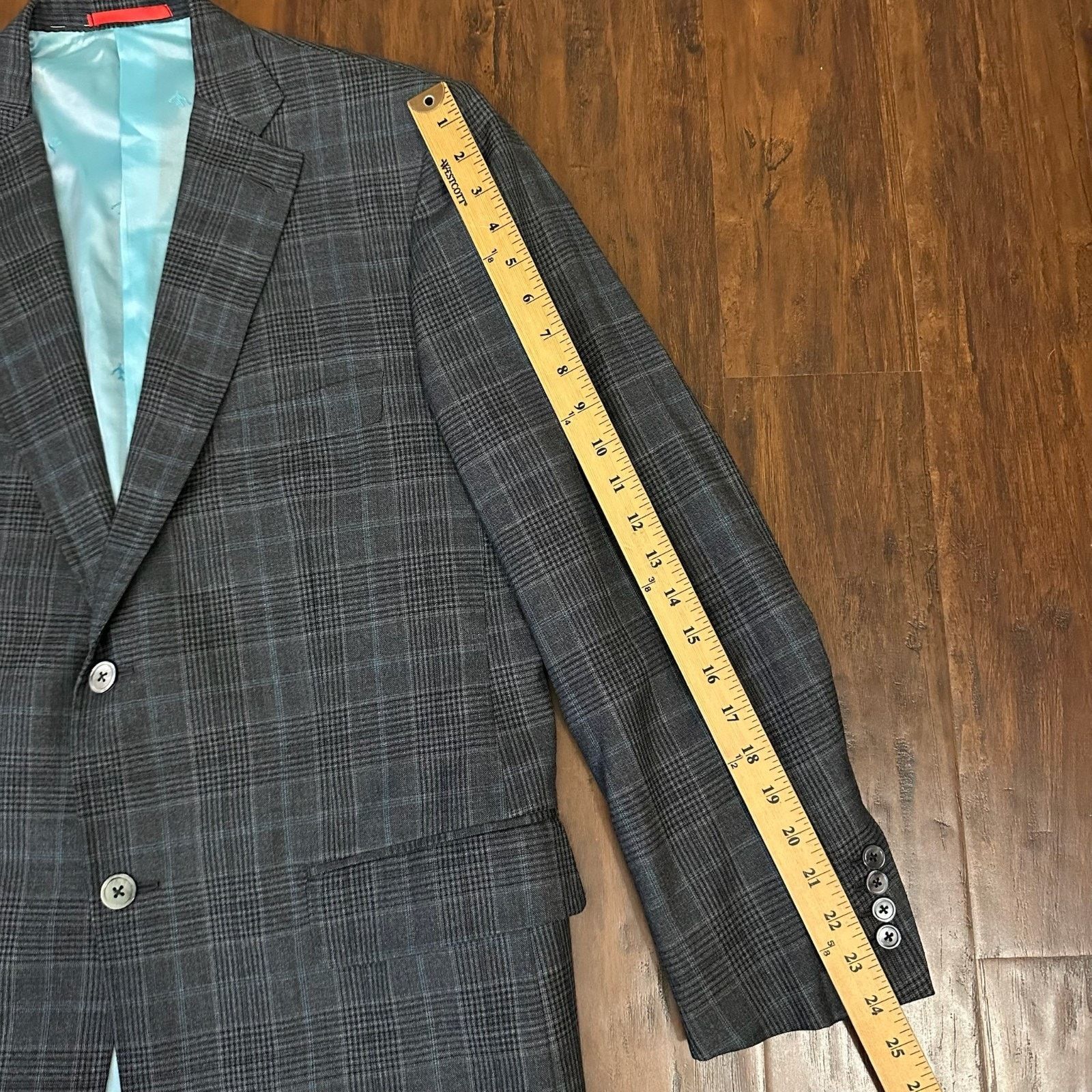 Isaia ISAIA Napoli Base V Blazer Plaid 140s Delain Selection Wool Size 52R - 11 Thumbnail